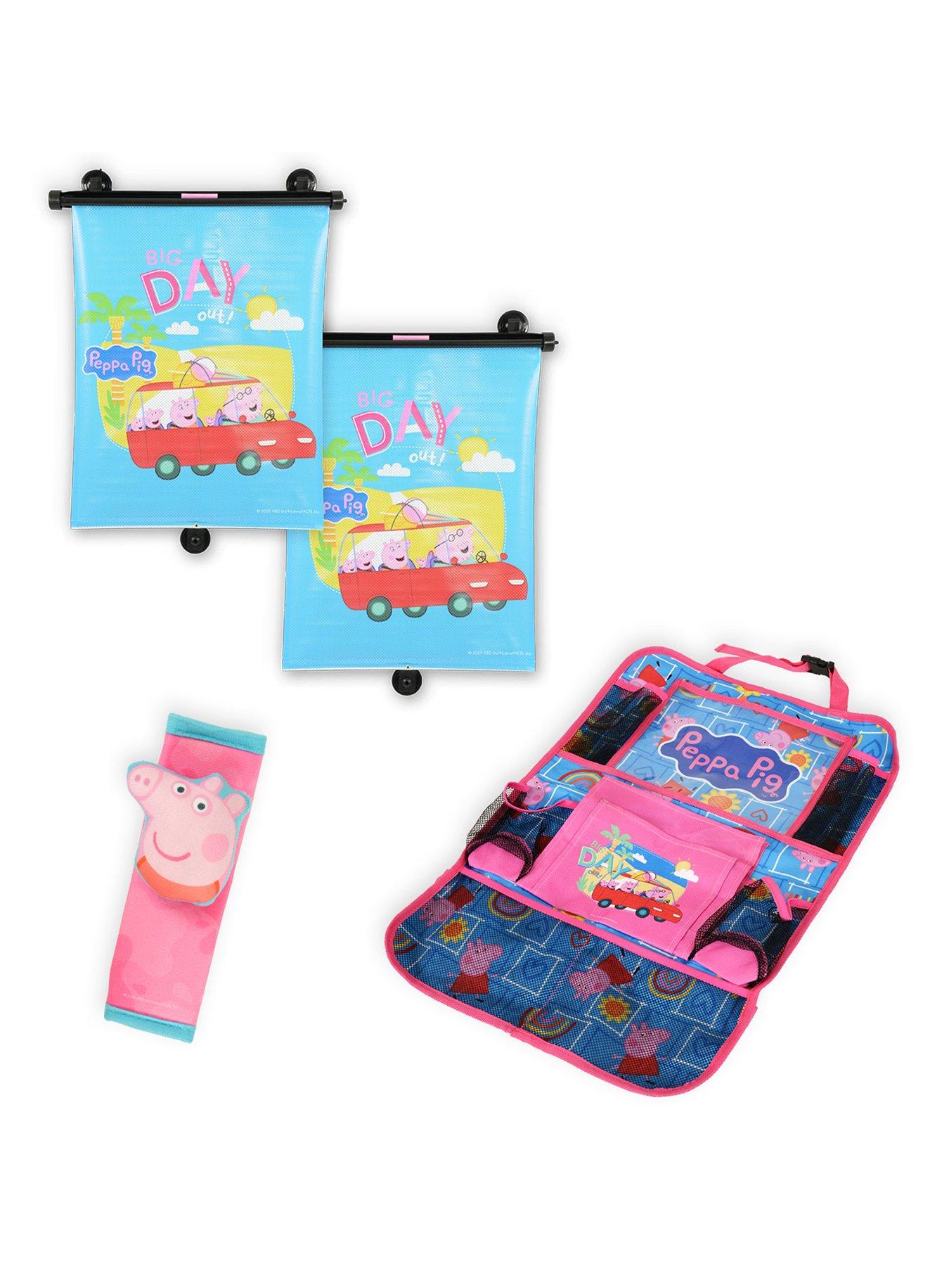 Image 1 of 7 of Peppa Pig Backseat Essentials Bundle - Roller Blind, Seat Belt Cover and Seat Organiser