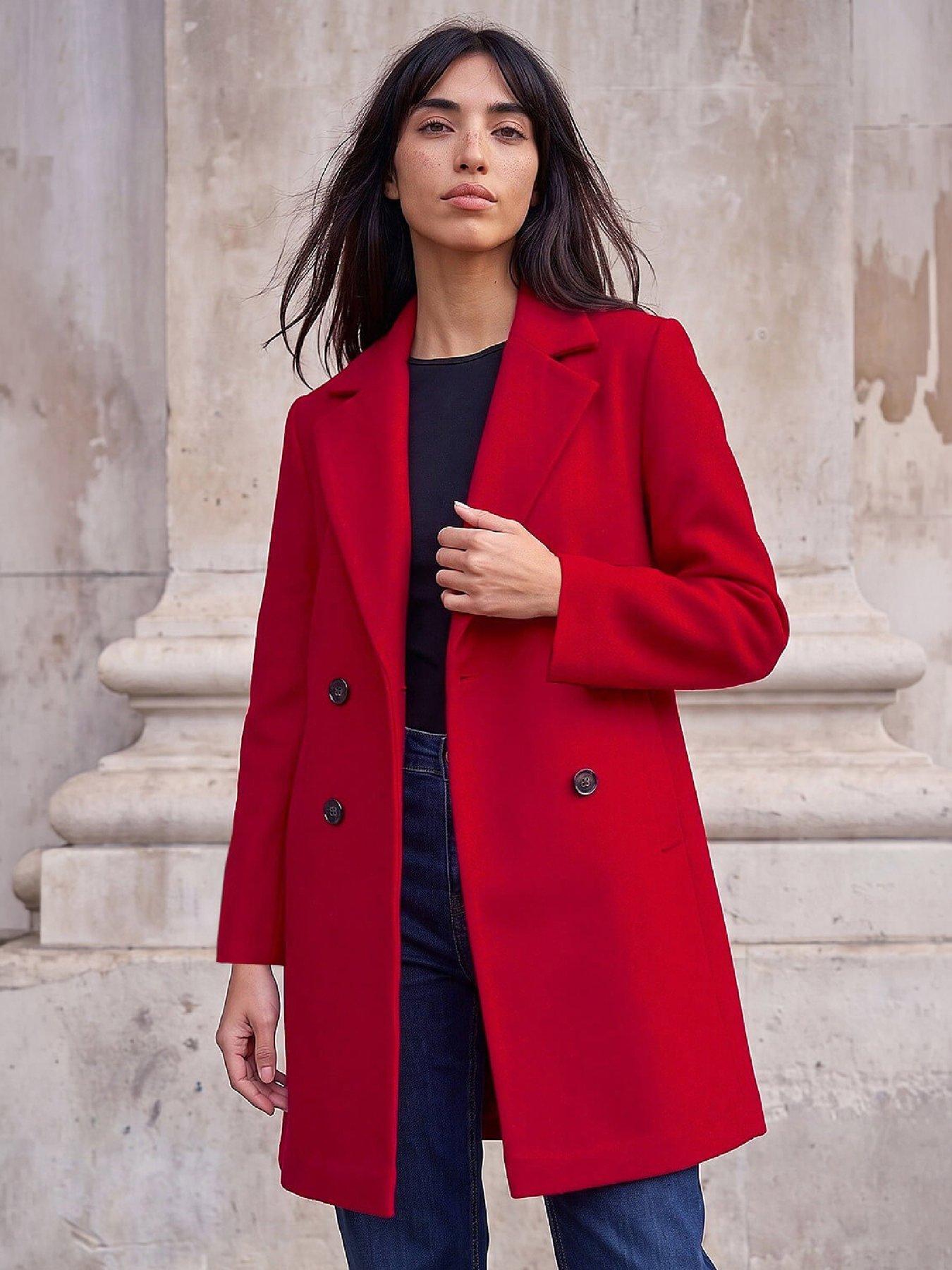Roman Petite Revere Collar Double Breasted Coat