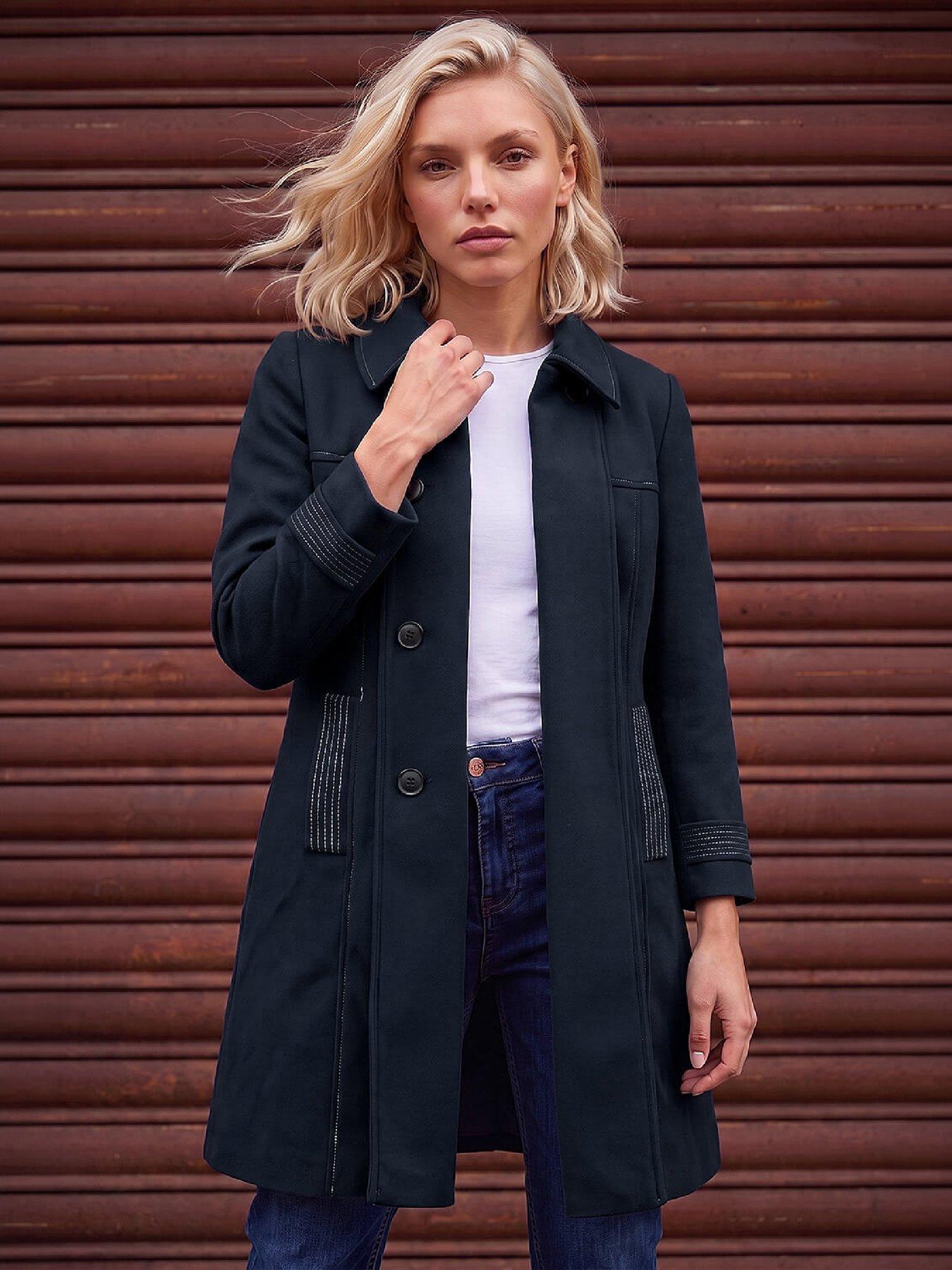 Roman Petite Contrast Double Breasted Coat