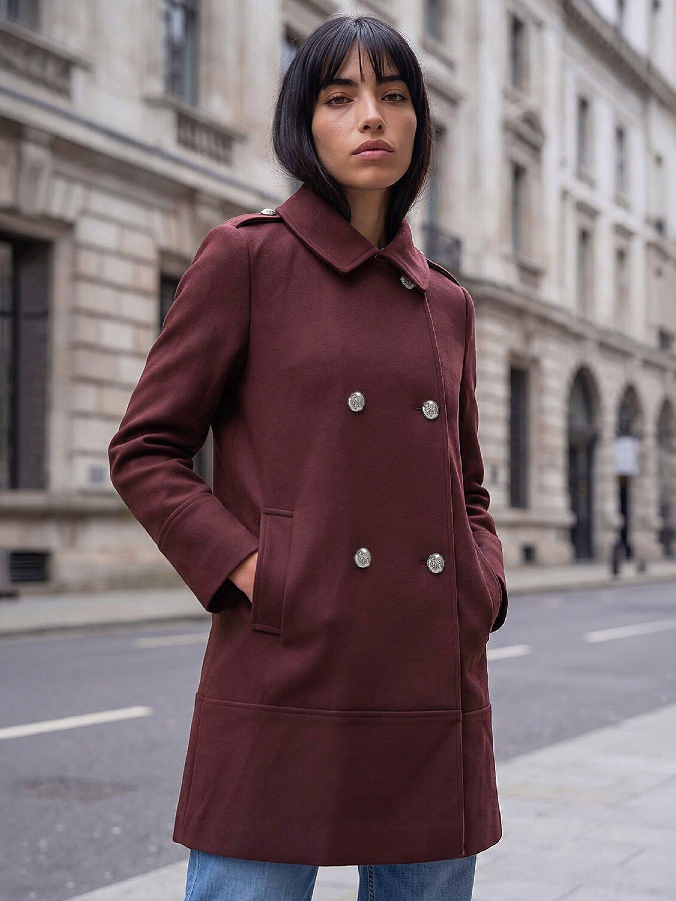 Image 1 of 4 of Roman Petite Collar Double Breasted Coat