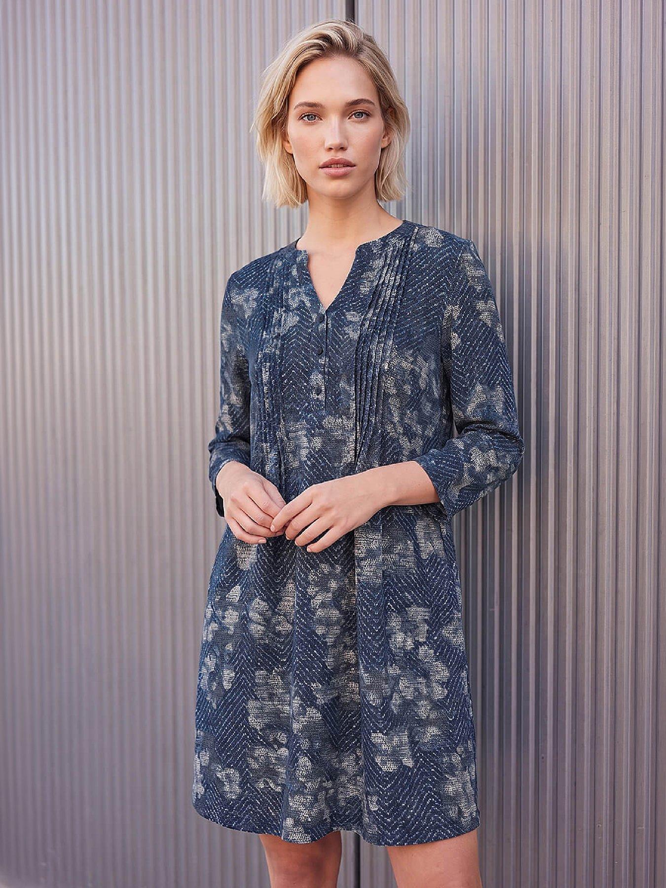 Image 1 of 4 of Roman Floral Chevron Dress