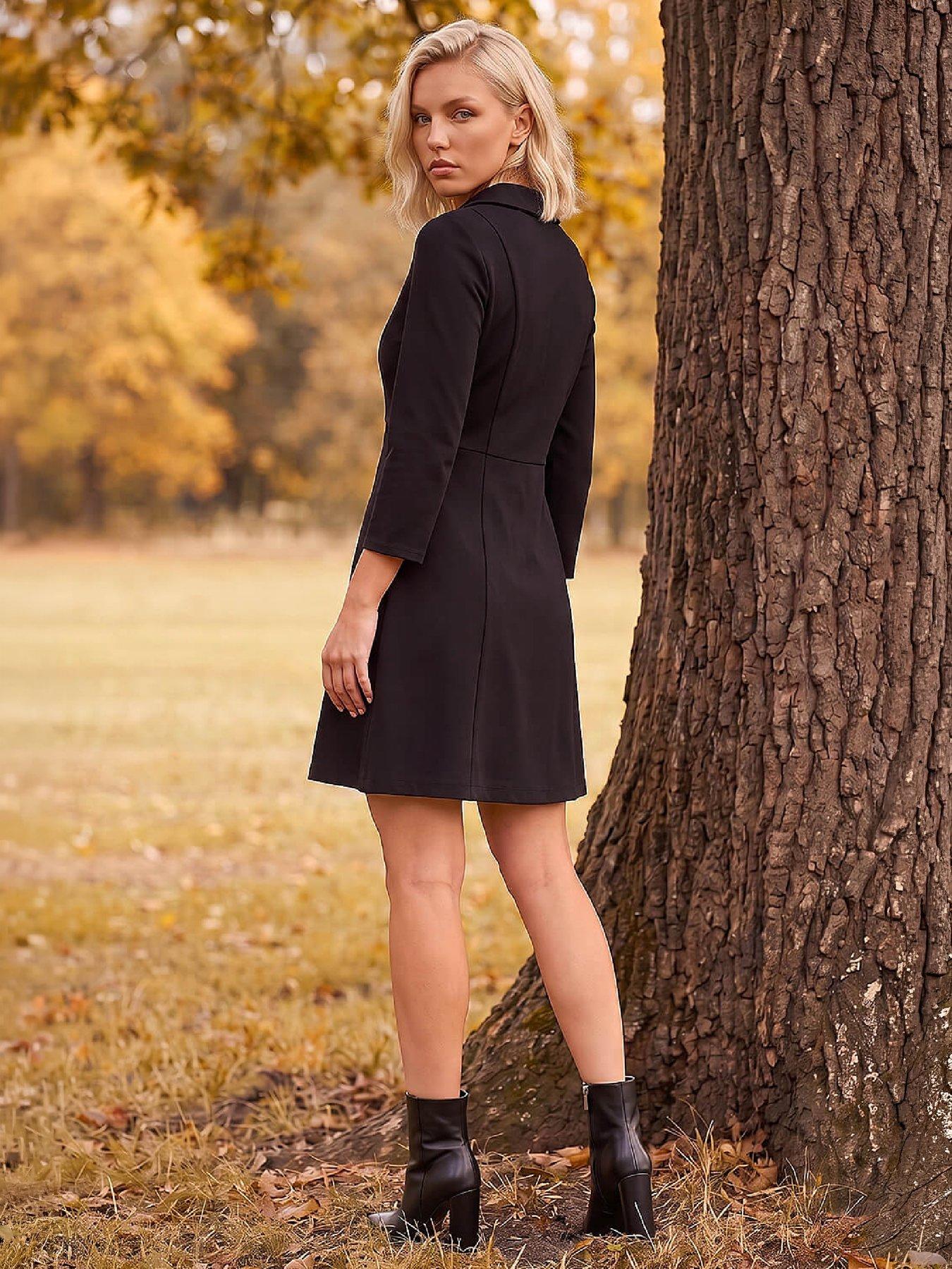 Image 3 of 4 of Roman Petite Zip Front Dress
