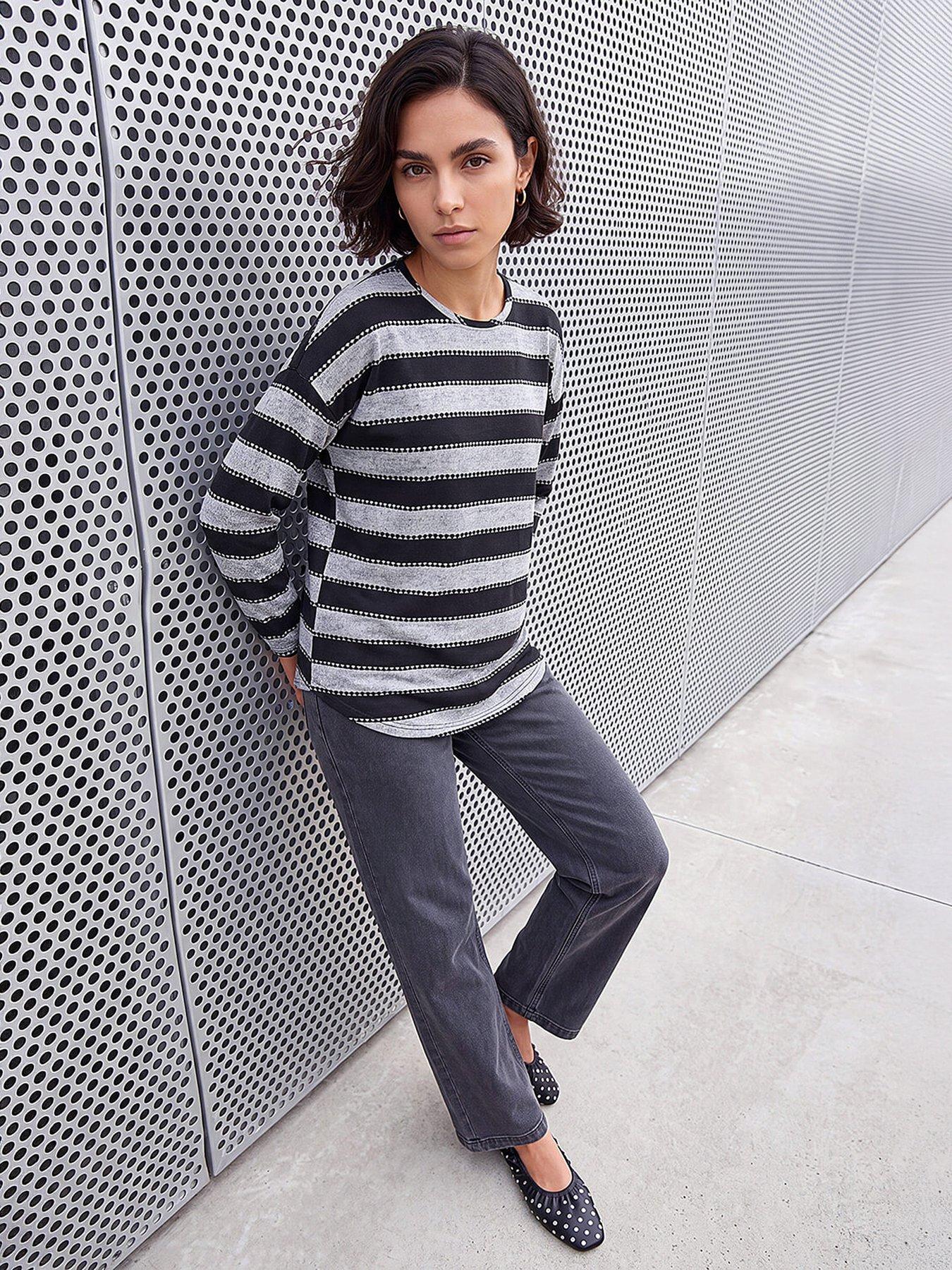 Image 3 of 4 of Roman Stripe Jersey Top