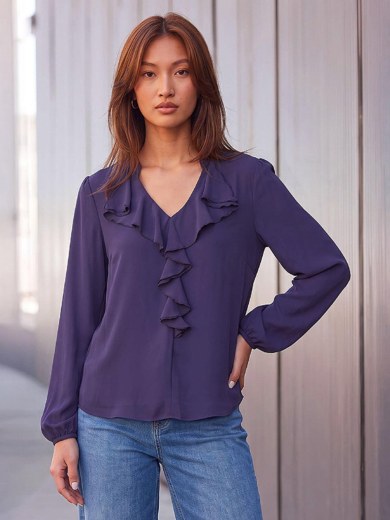 Roman Plain Ruffle Top
