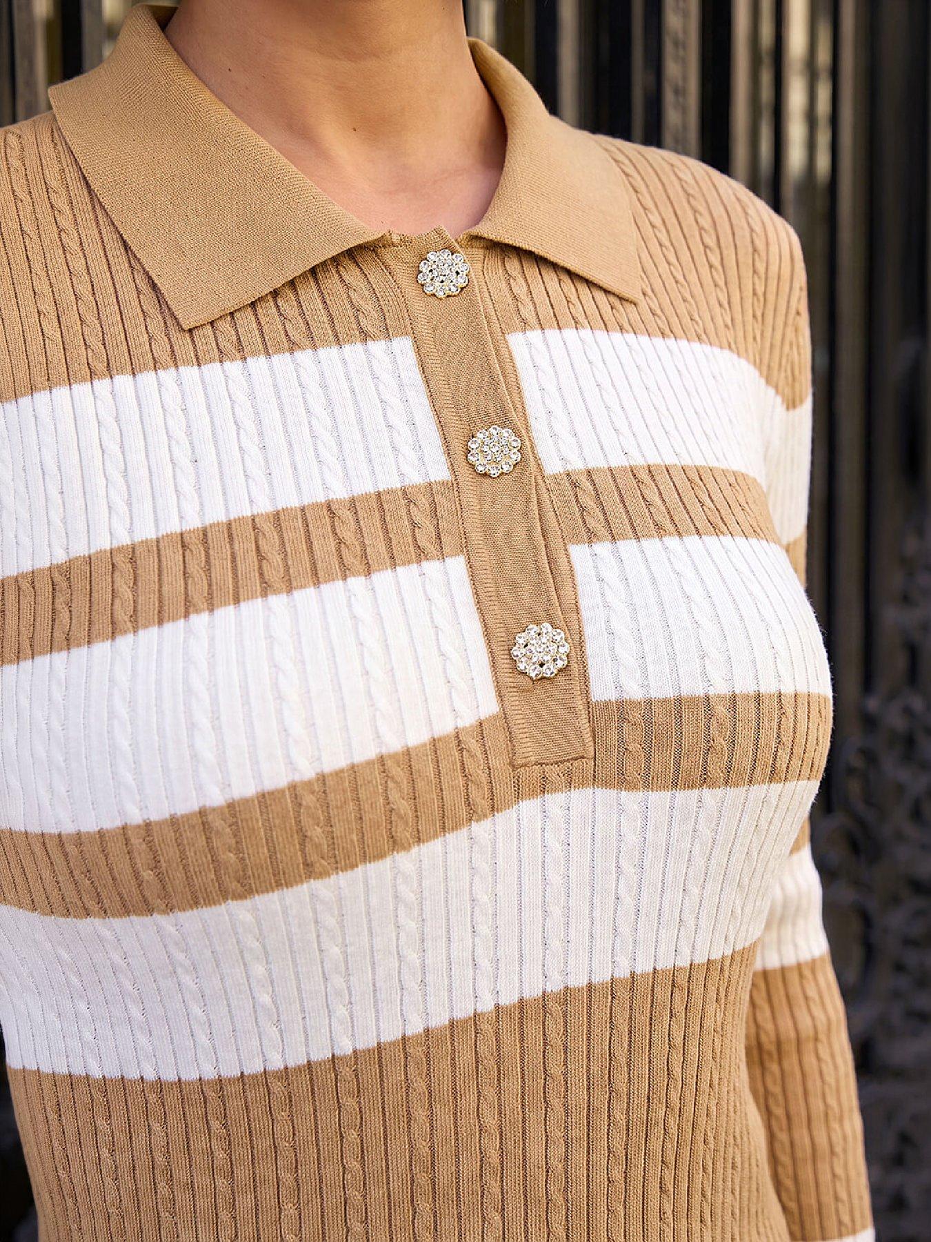 Image 4 of 4 of Roman Stripe Rib Knit Jumper