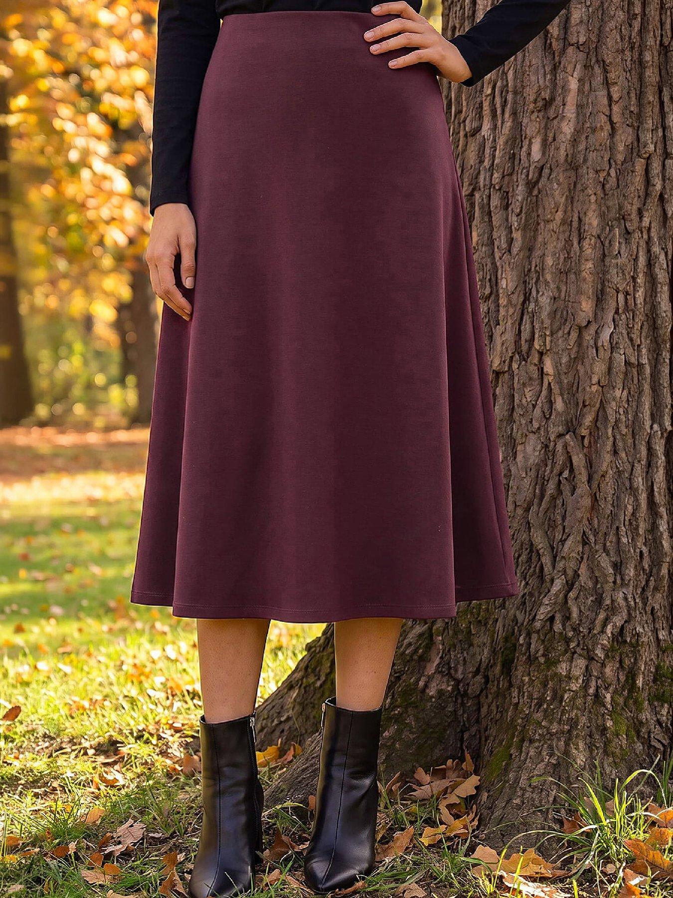 Roman Petite Ponte Midi Skirt