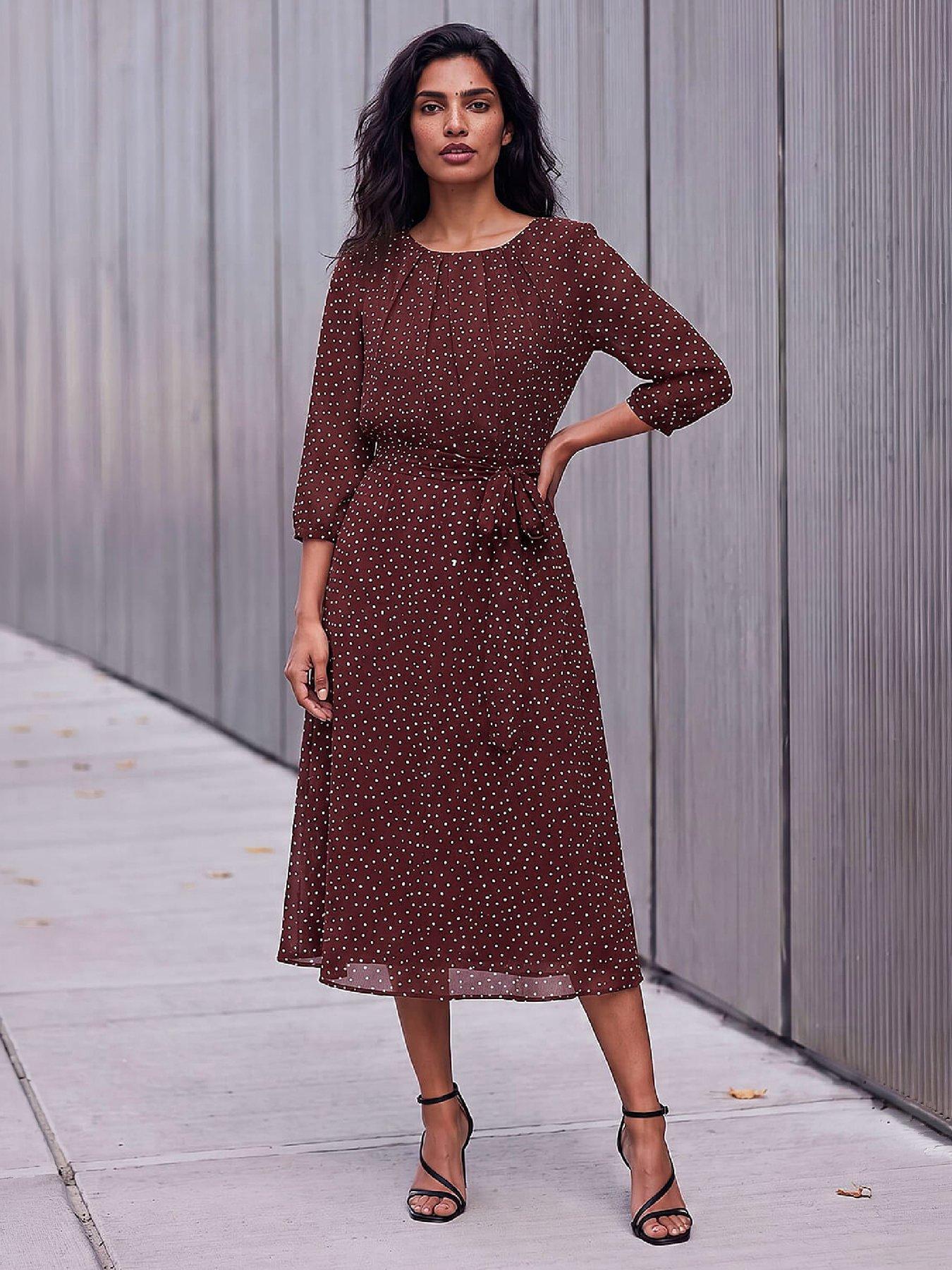Roman Spot Fit and Flare Dress