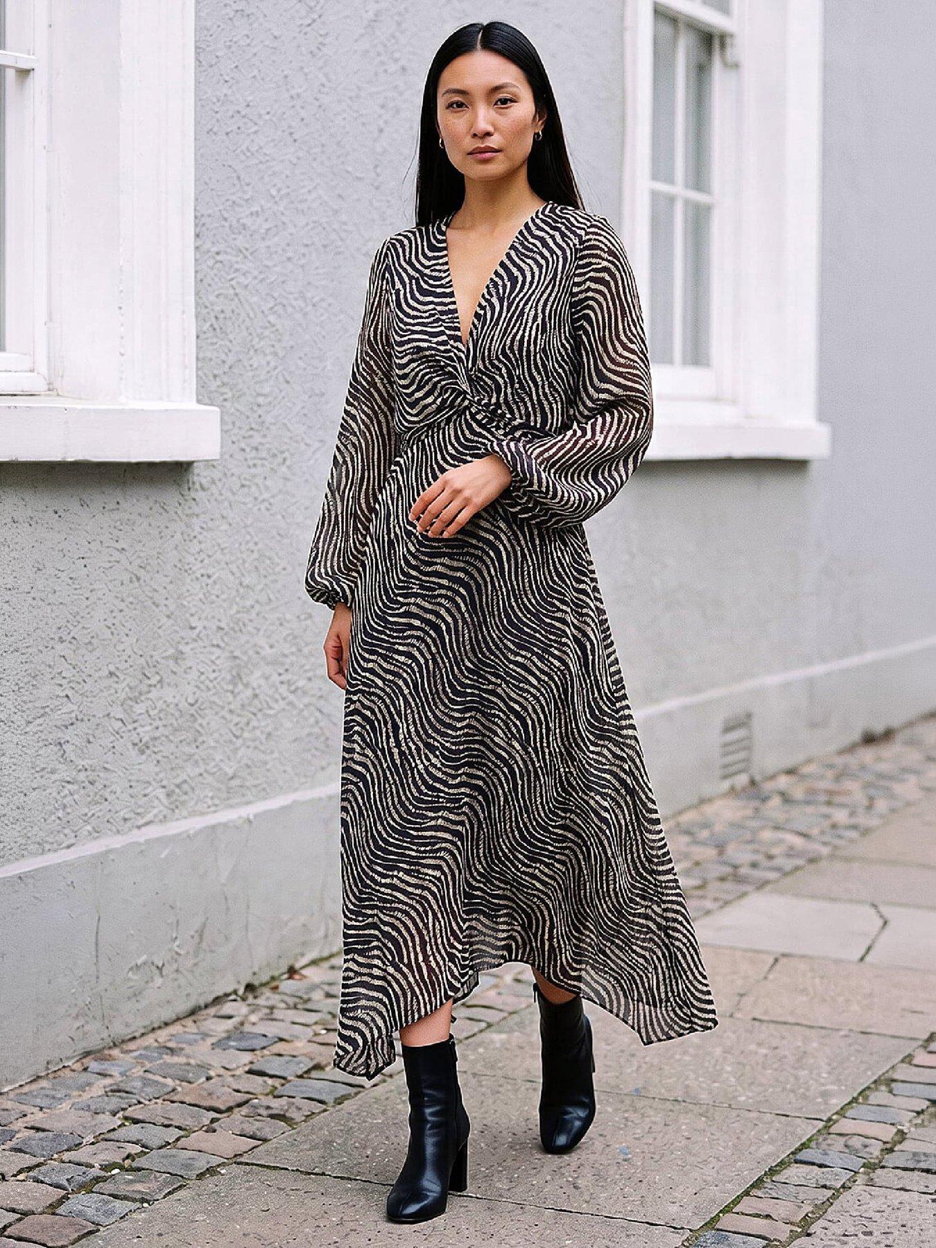 Image 1 of 4 of Roman Animal Twist Front Dress