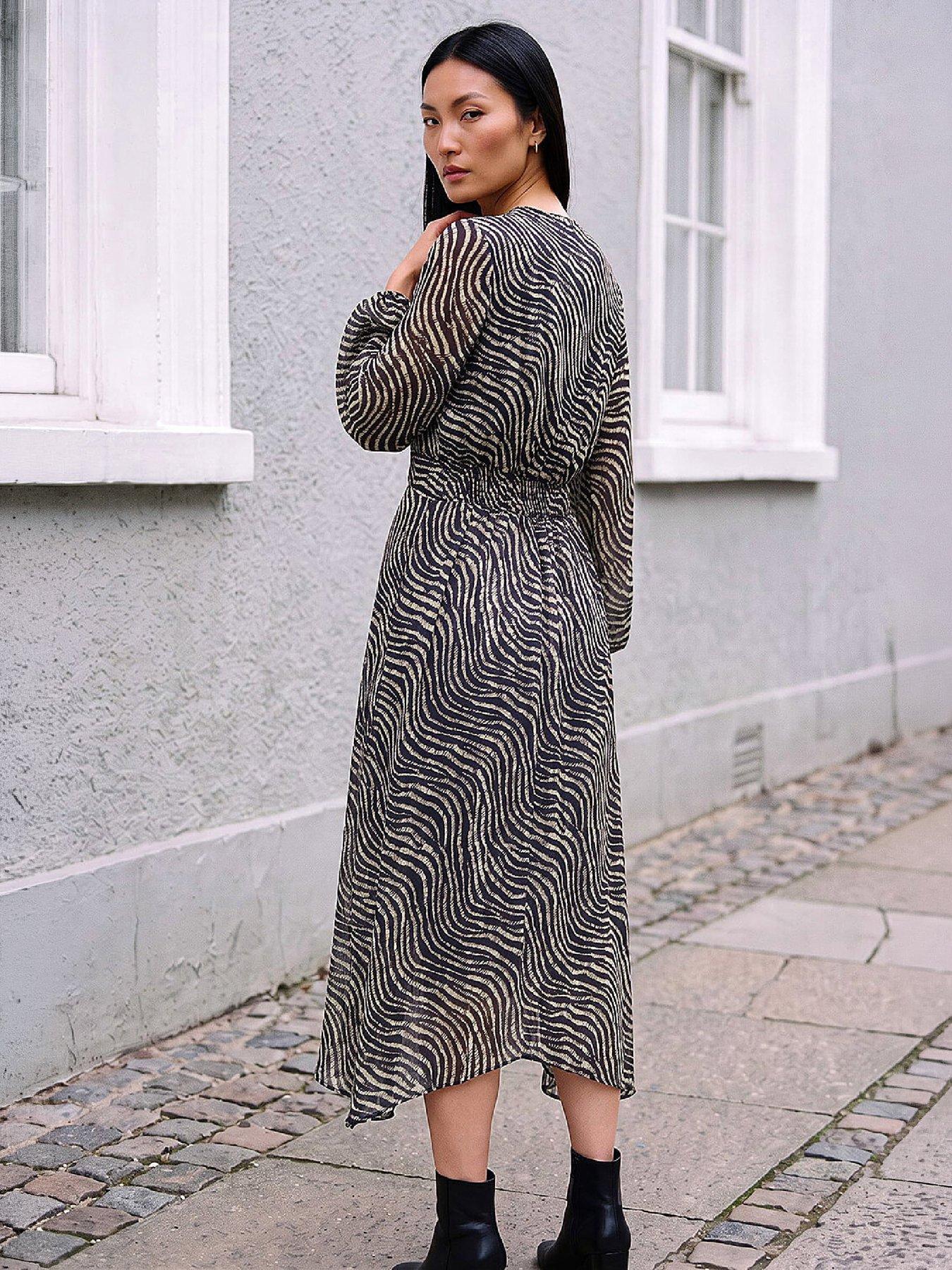 Image 2 of 4 of Roman Animal Twist Front Dress