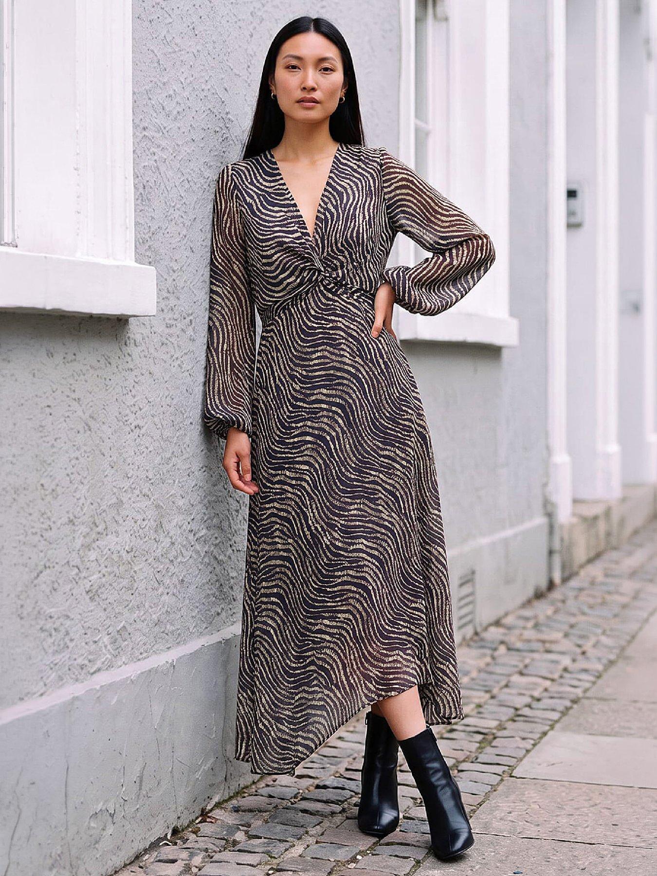 Image 3 of 4 of Roman Animal Twist Front Dress