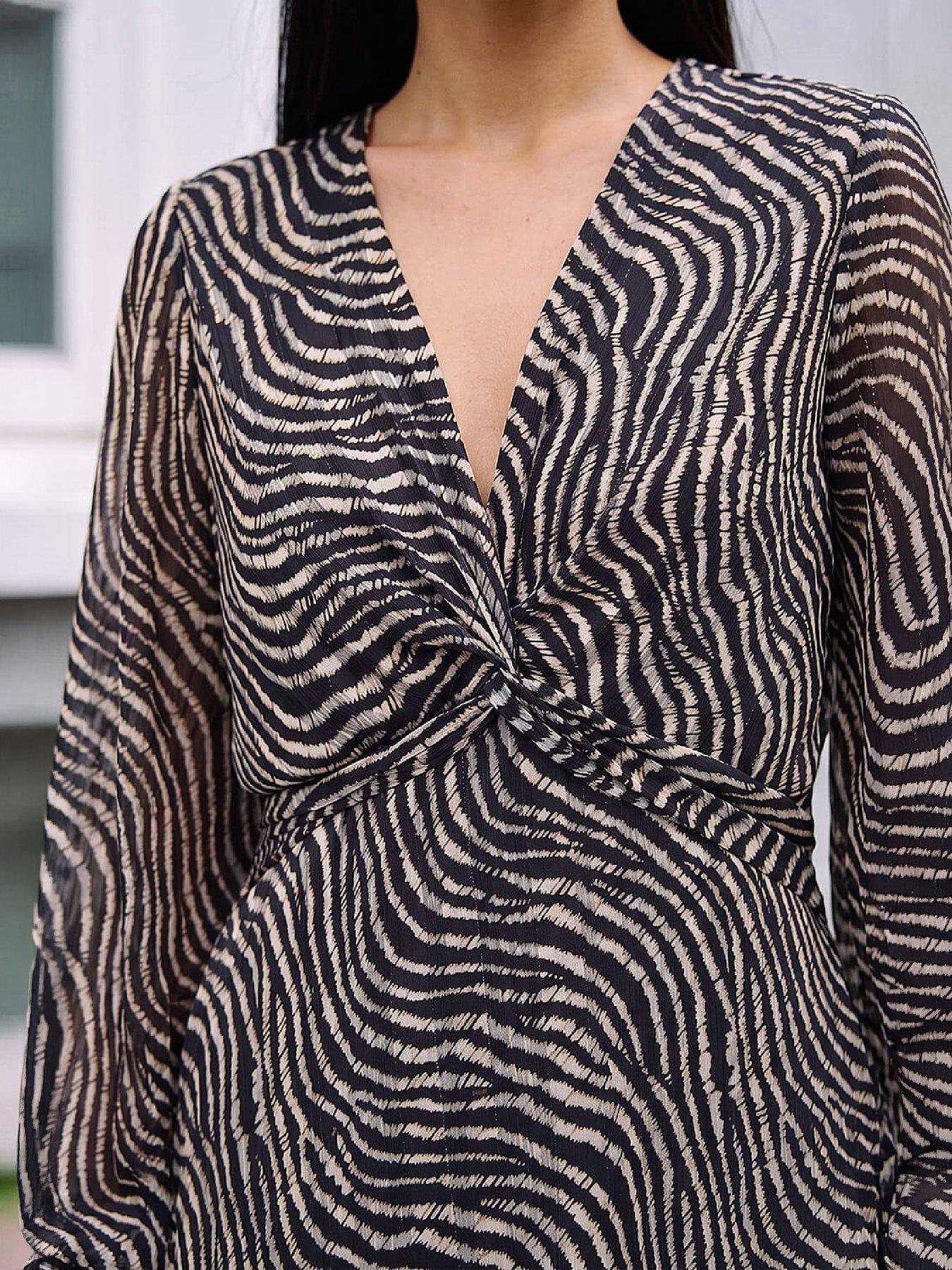 Image 4 of 4 of Roman Animal Twist Front Dress