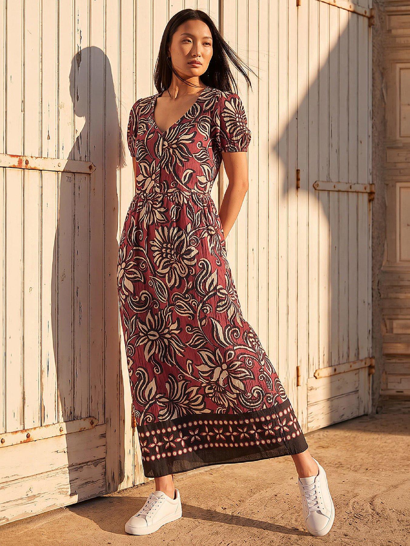 Image 1 of 4 of Roman Border Print Dress