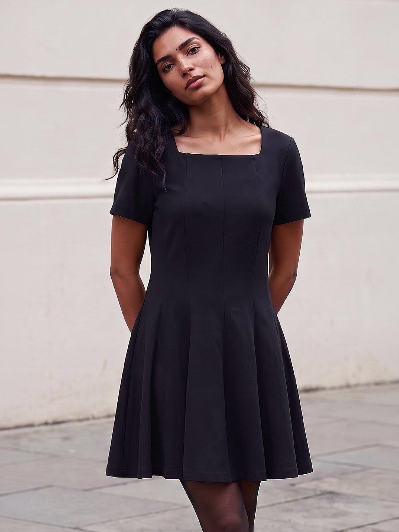 Roman Square Neck Panel Dress