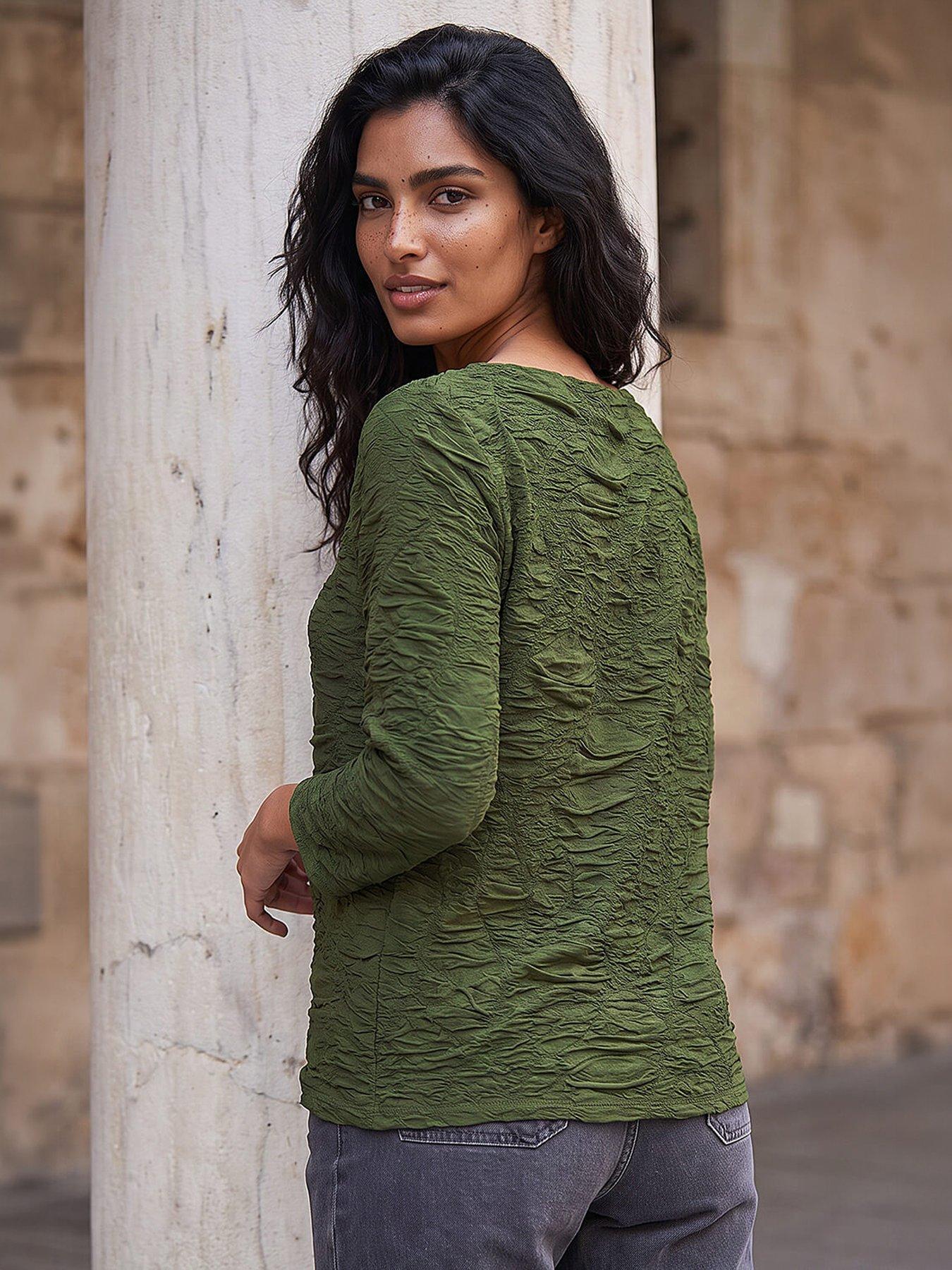 Image 2 of 4 of Roman Textured Slash Neck Top