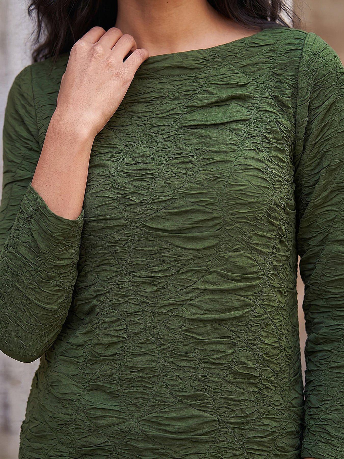 Image 4 of 4 of Roman Textured Slash Neck Top