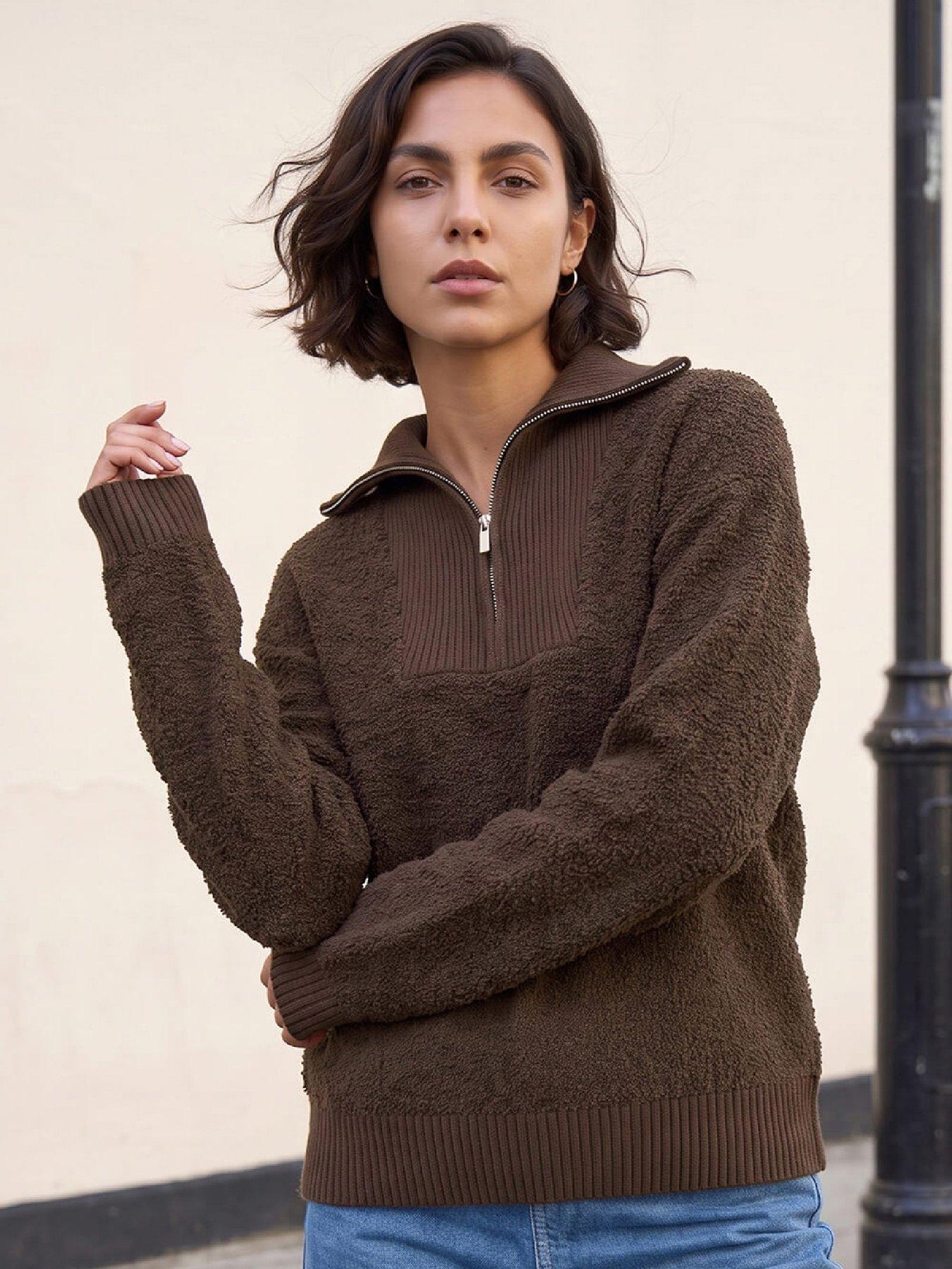 Image 1 of 4 of Roman Fleece Knit Zip Up Jumper