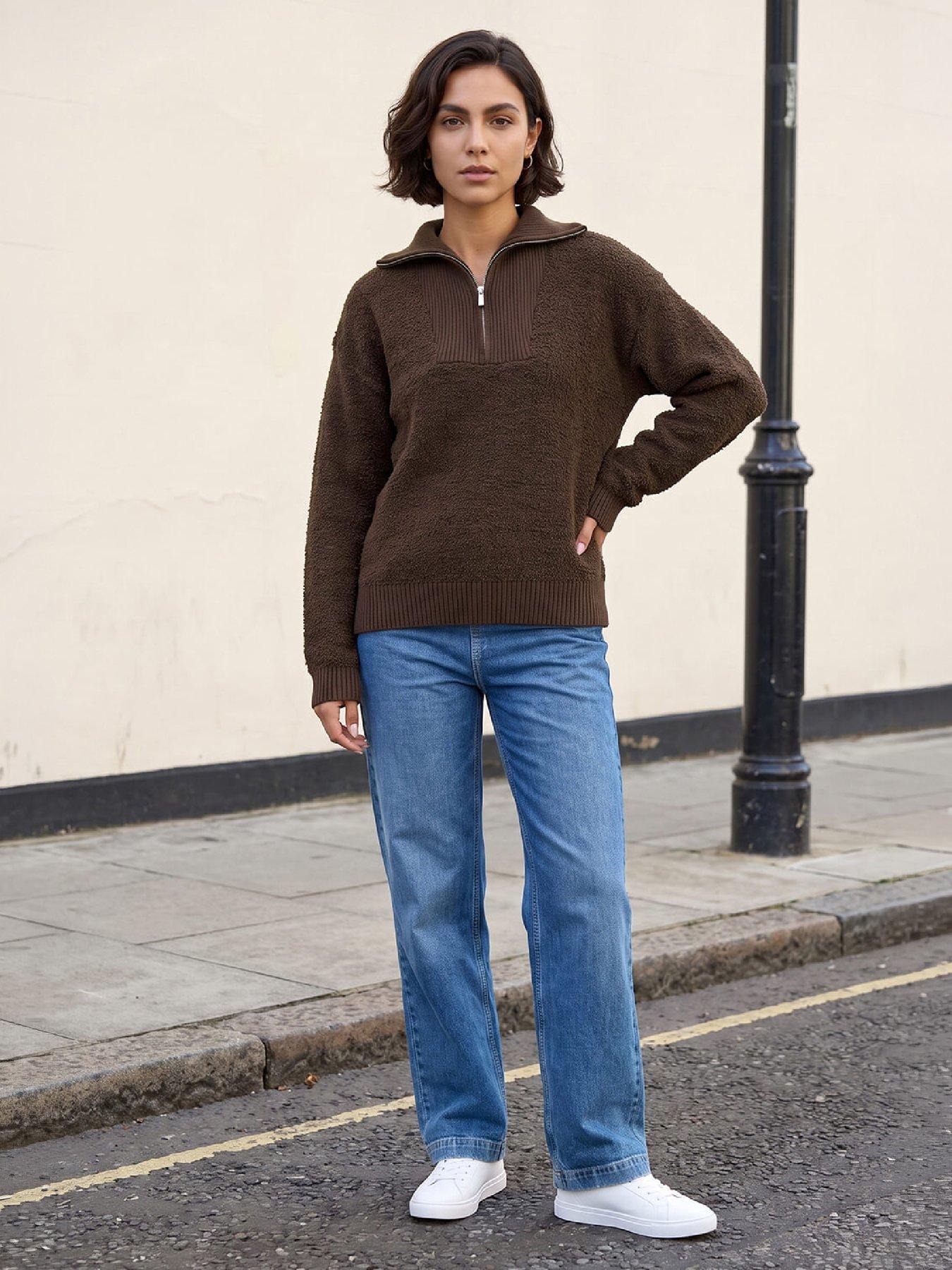 Image 3 of 4 of Roman Fleece Knit Zip Up Jumper