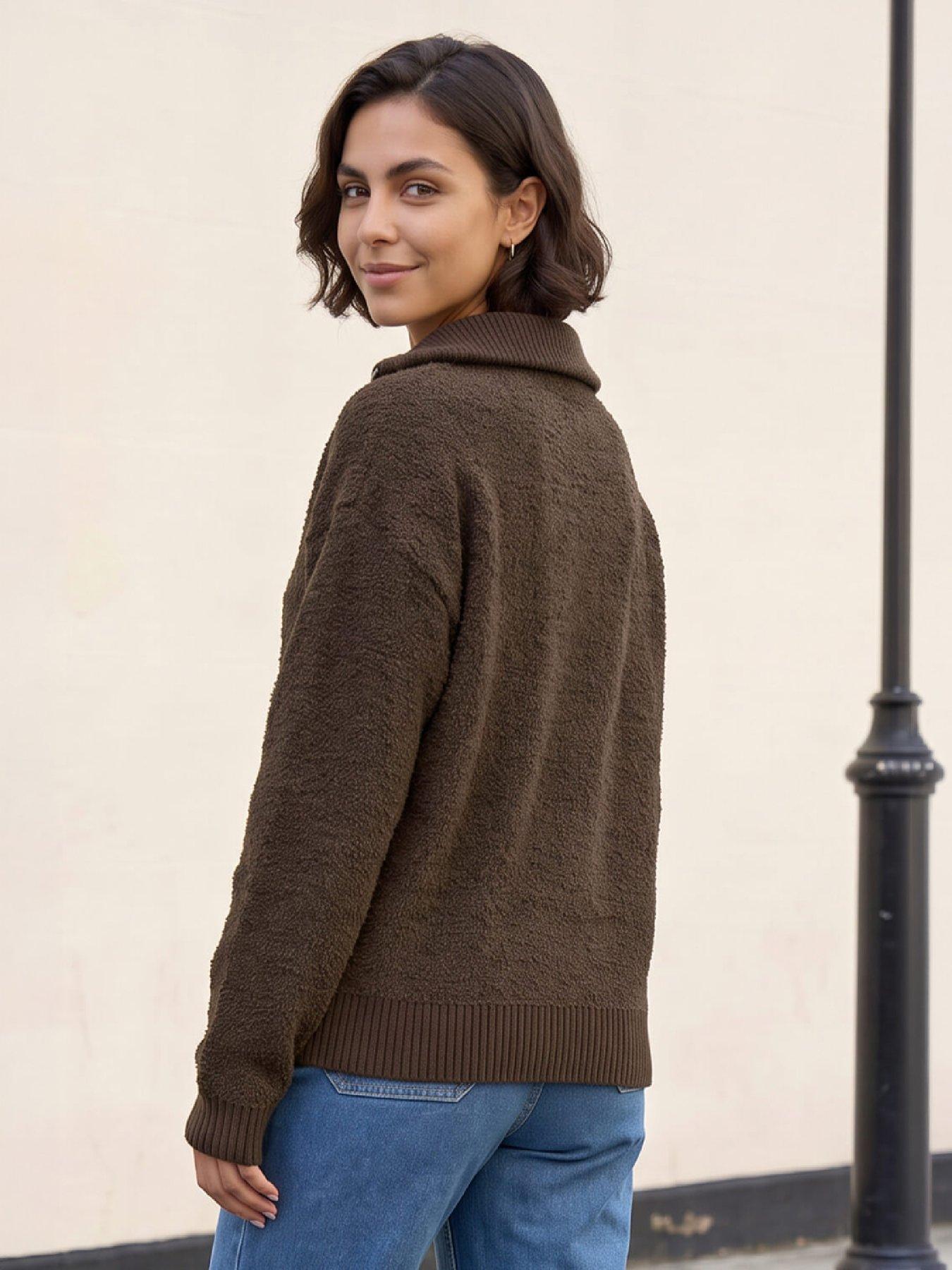 Image 4 of 4 of Roman Fleece Knit Zip Up Jumper
