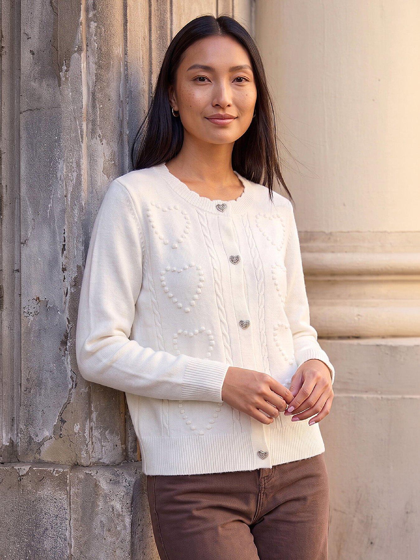 Roman Heart Stitch Knit Cardigan
