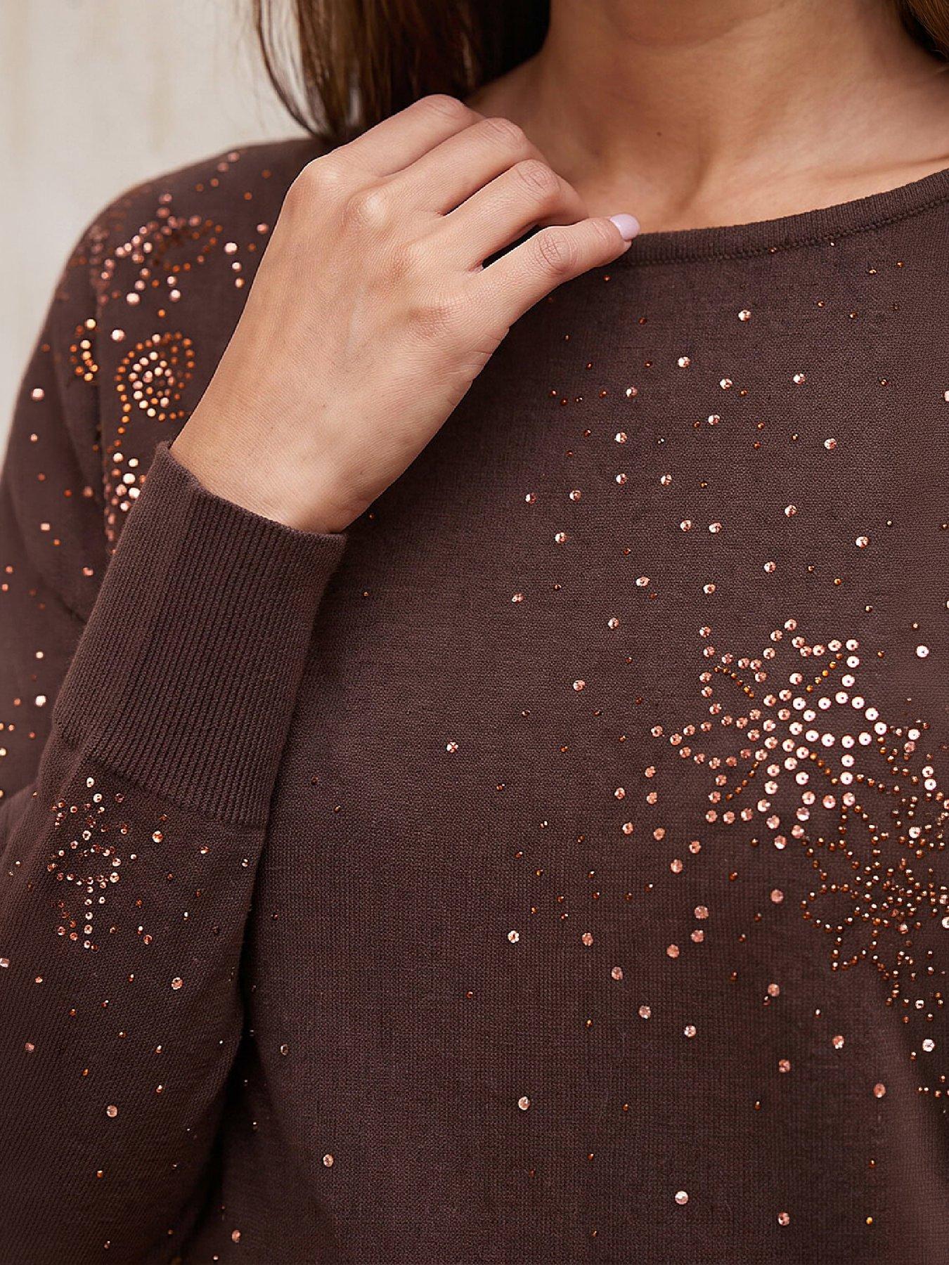 Image 2 of 4 of Roman Floral Sparkle Hotfix Knit Jumper