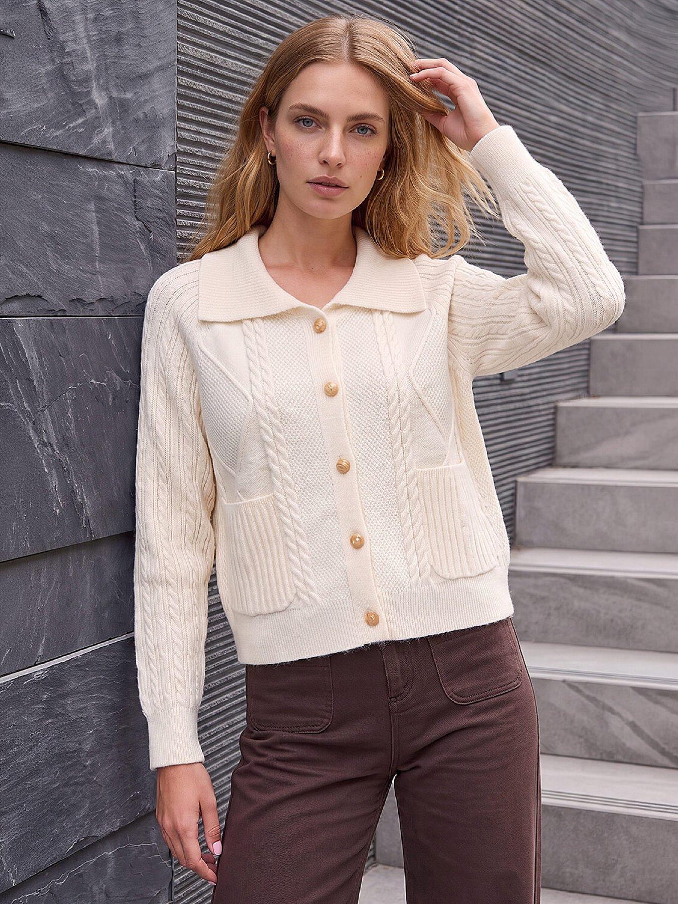 Image 4 of 4 of Roman Chunky Cable Cardigan