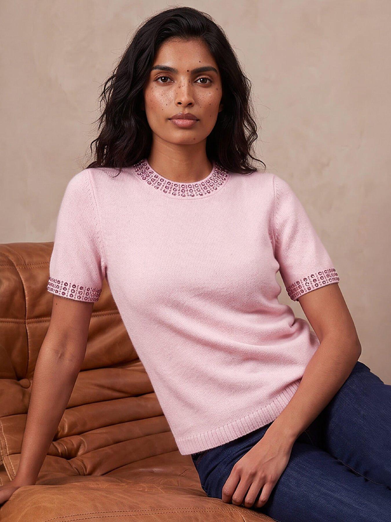 Roman Embellish Short Sleeve Jumper