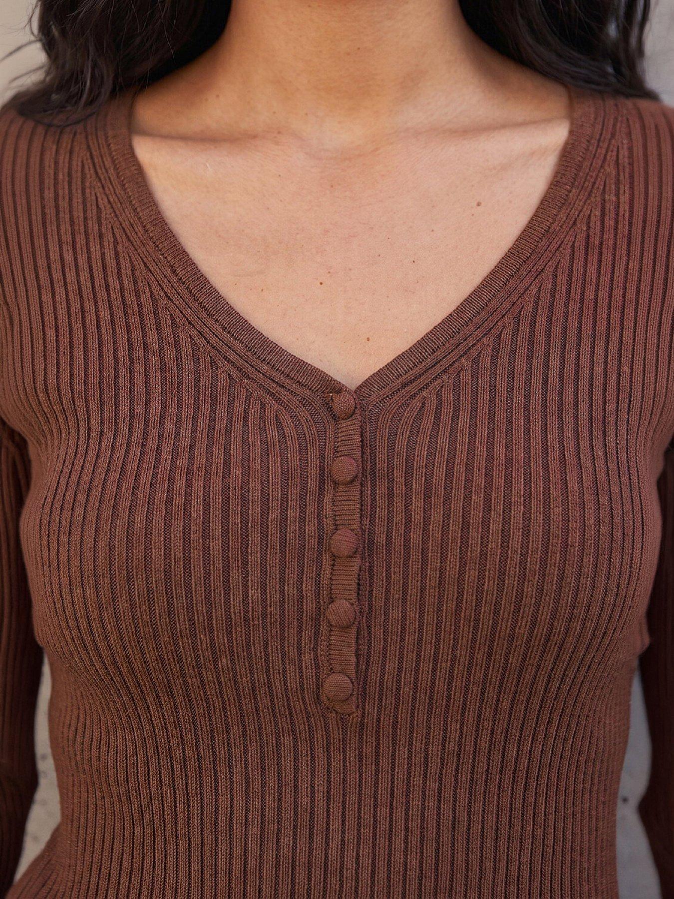 Image 2 of 4 of Roman Button Rib Knit Jumper