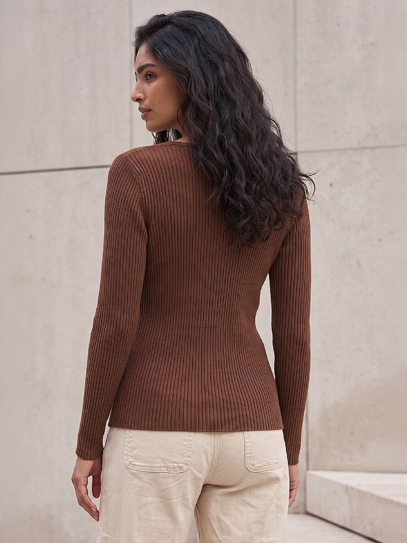 Image 4 of 4 of Roman Button Rib Knit Jumper