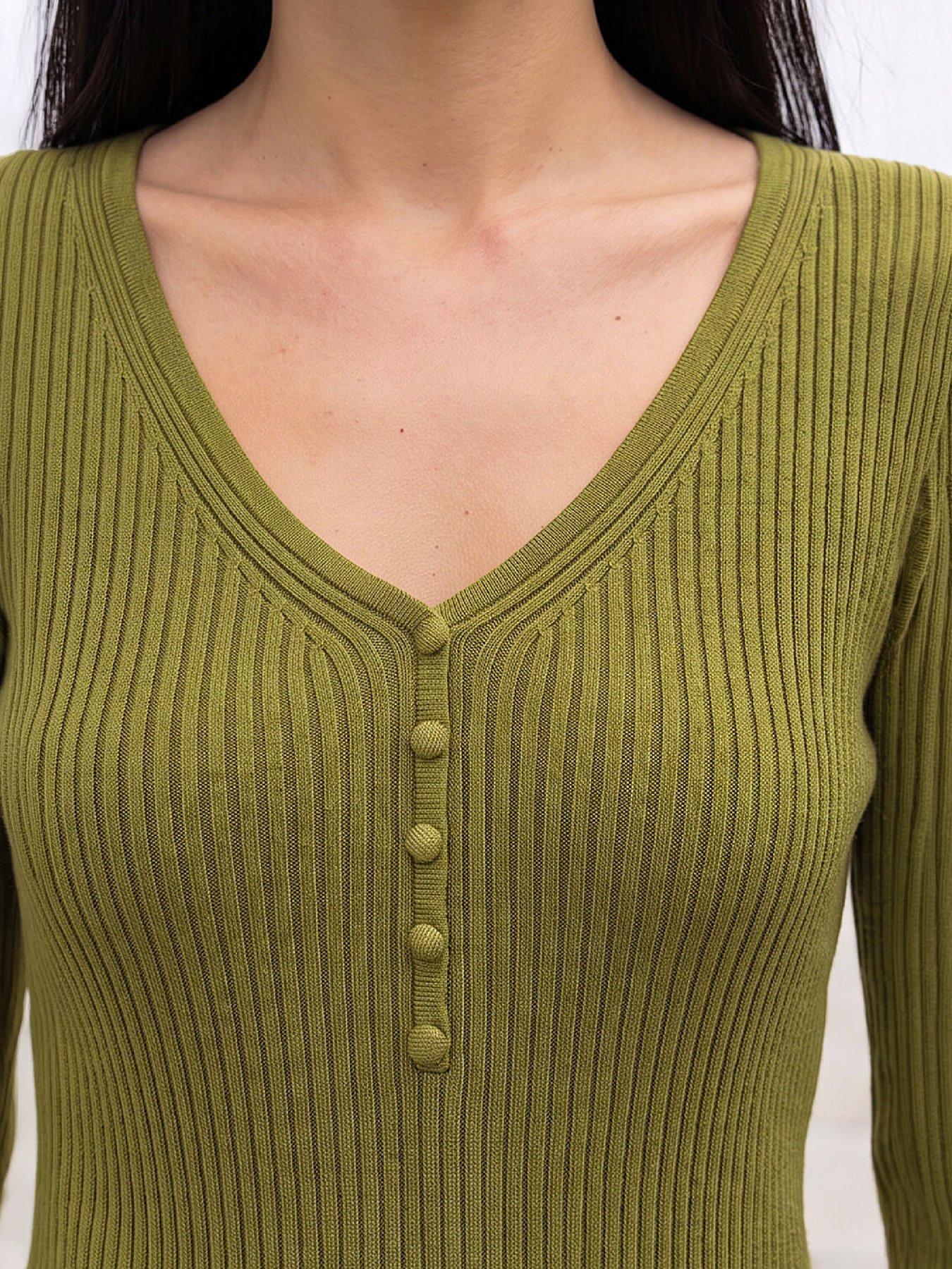 Image 2 of 4 of Roman Button Rib Knit Jumper