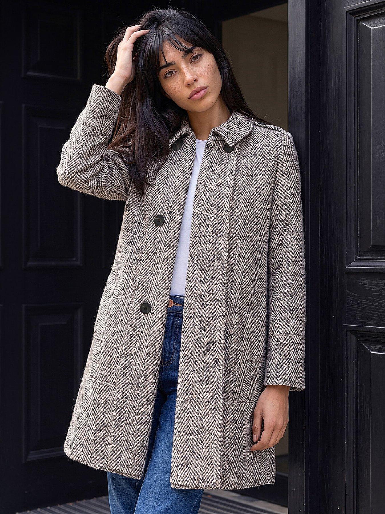 Roman Petite Collar Double Breasted Coat