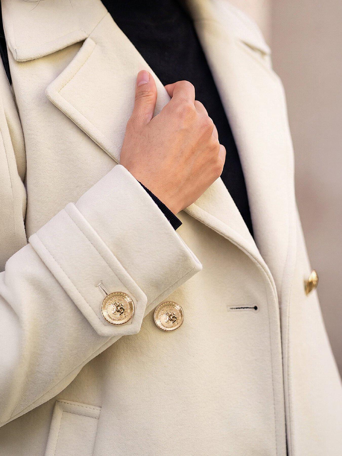 Image 2 of 4 of Roman Petite Collar Double Breasted Coat