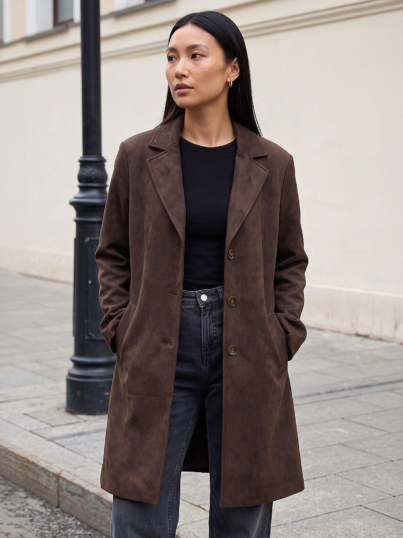 Roman Suedette Coat