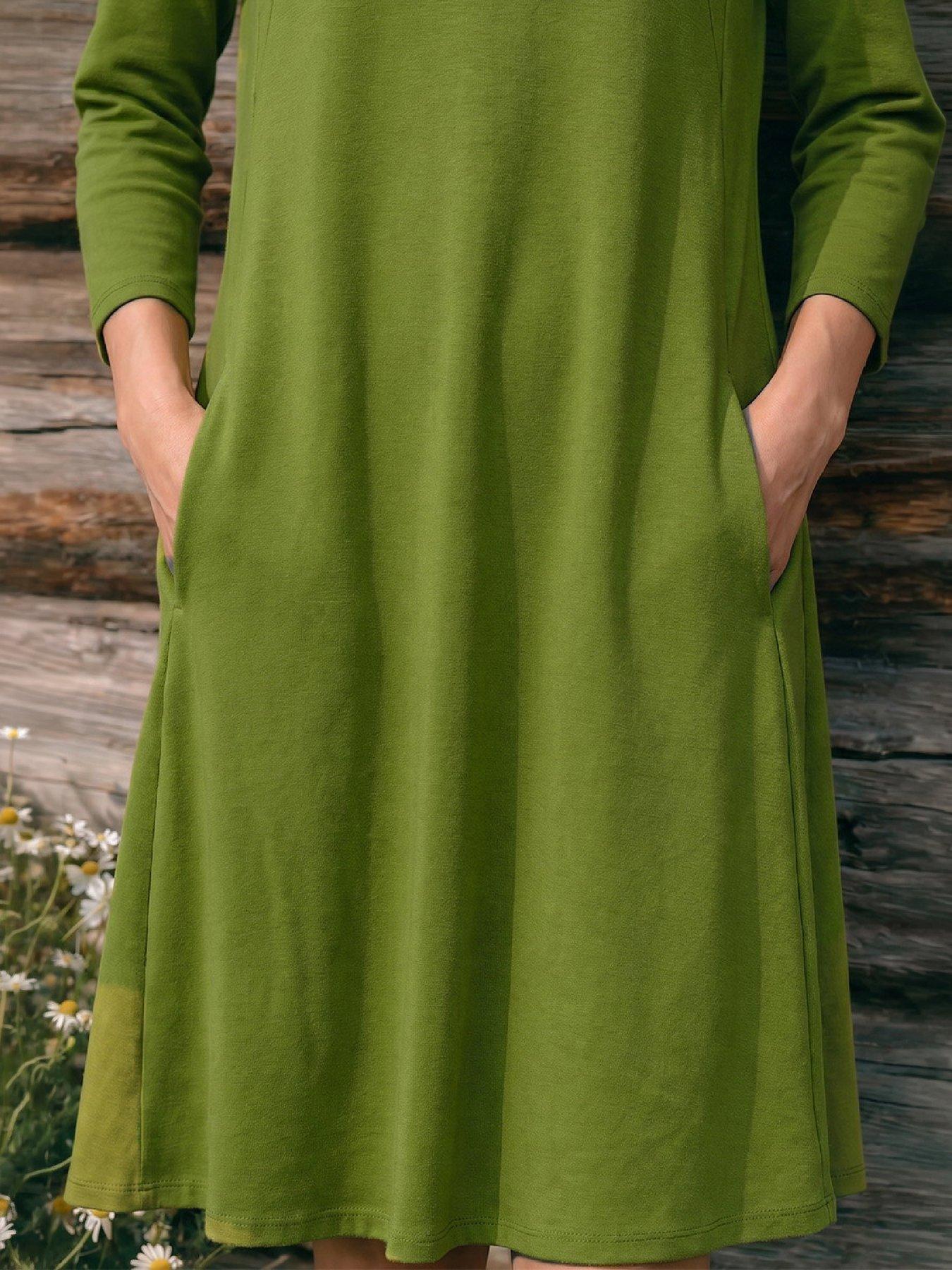 Image 2 of 4 of Roman A-Line Pocket Stretch Swing Dress