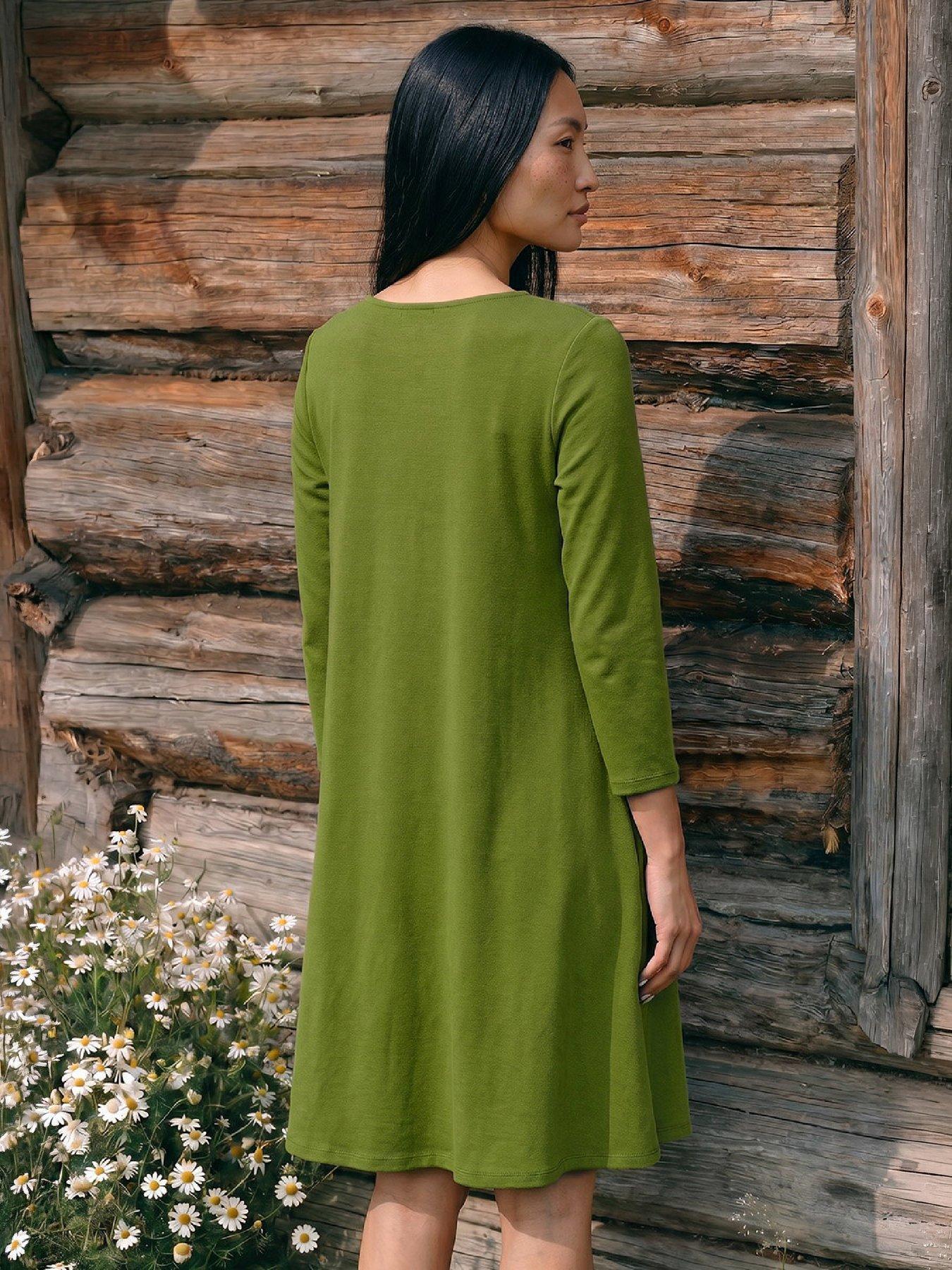 Image 3 of 4 of Roman A-Line Pocket Stretch Swing Dress