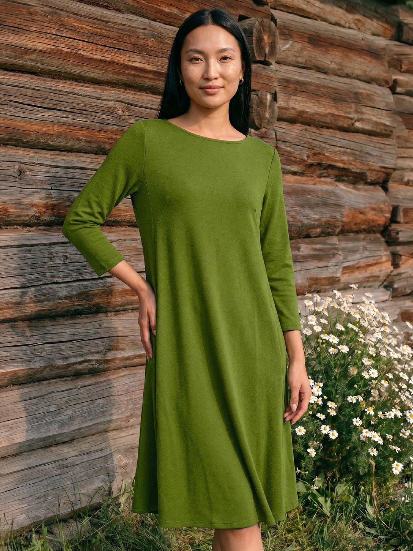 Image 4 of 4 of Roman A-Line Pocket Stretch Swing Dress