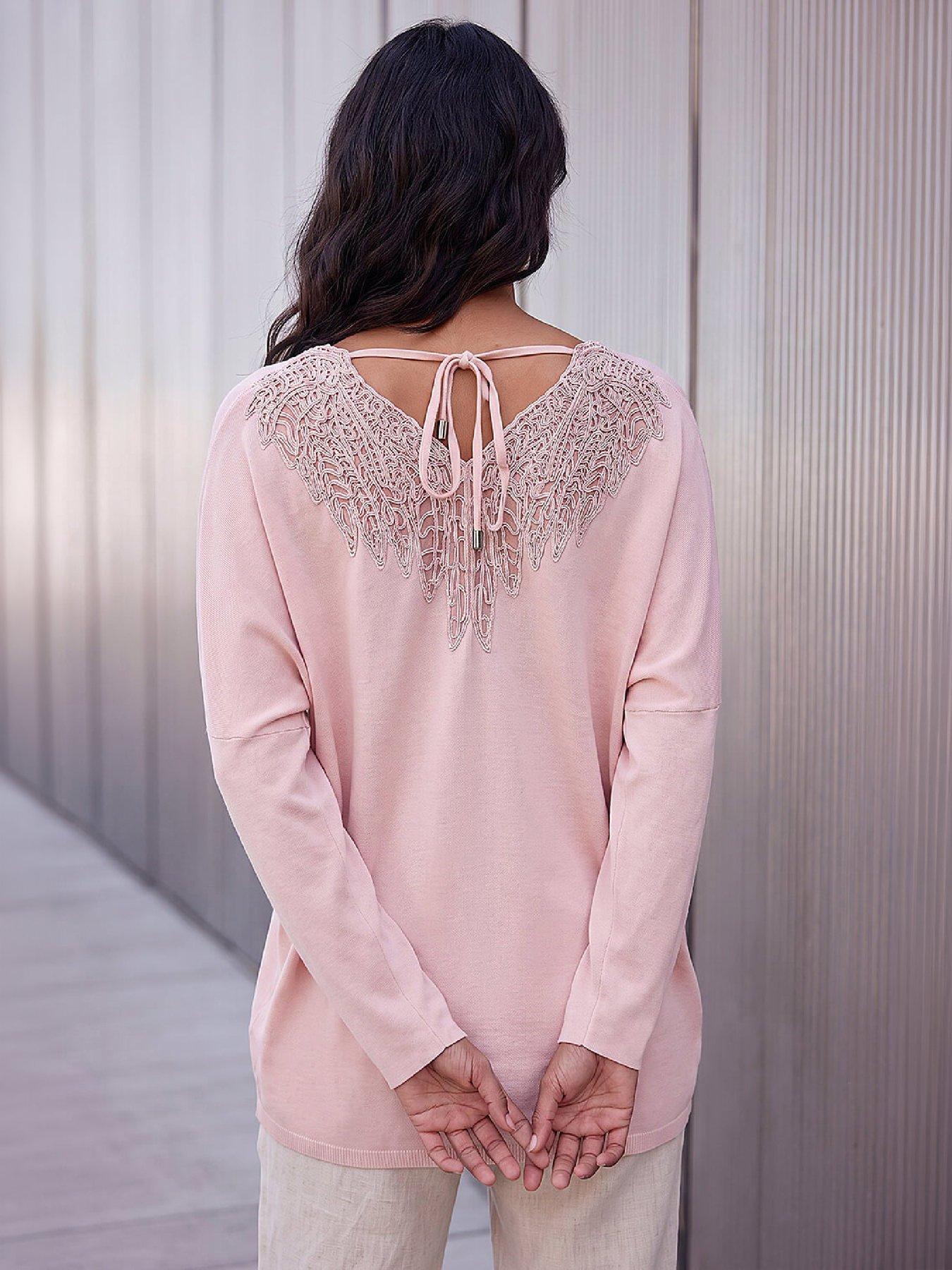 Image 2 of 4 of Roman Lace Back V-Neck Poncho