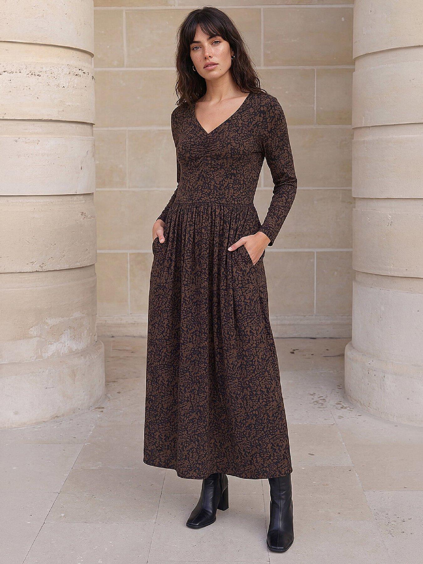 Roman Speckled Ruched Dress