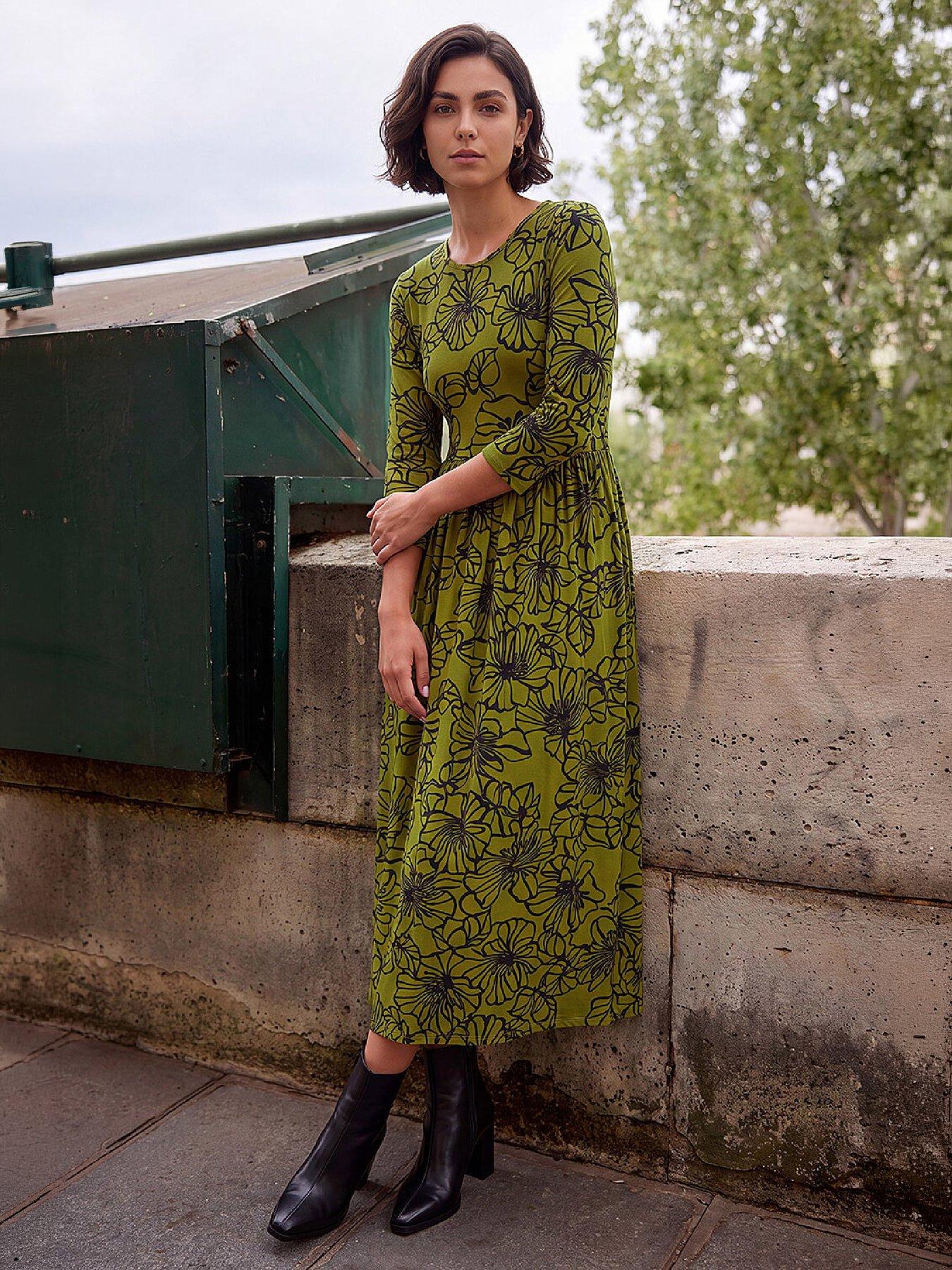 Image 4 of 4 of Roman Printed Round Neck Dress