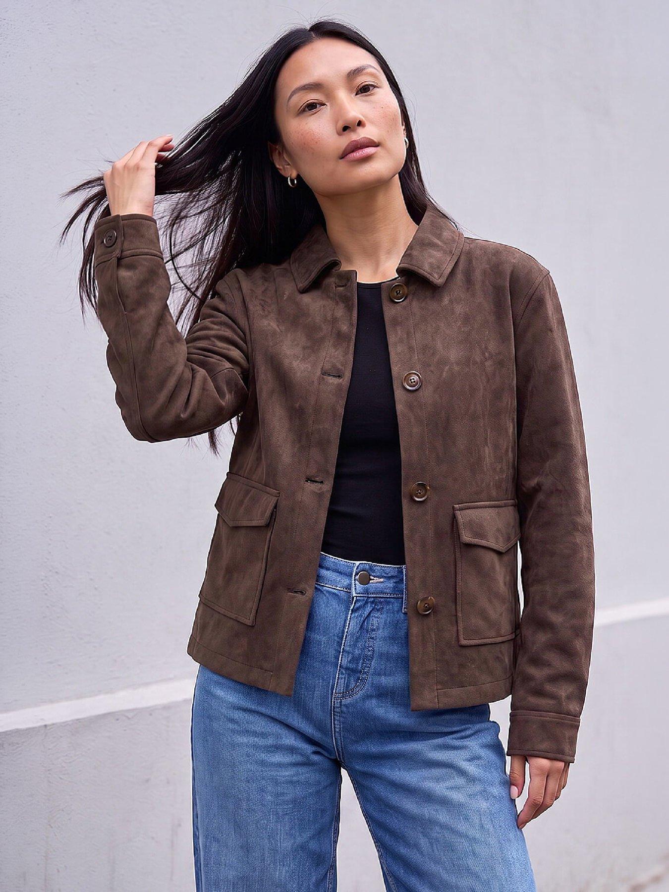 Image 1 of 4 of Roman Suedette Button Jacket