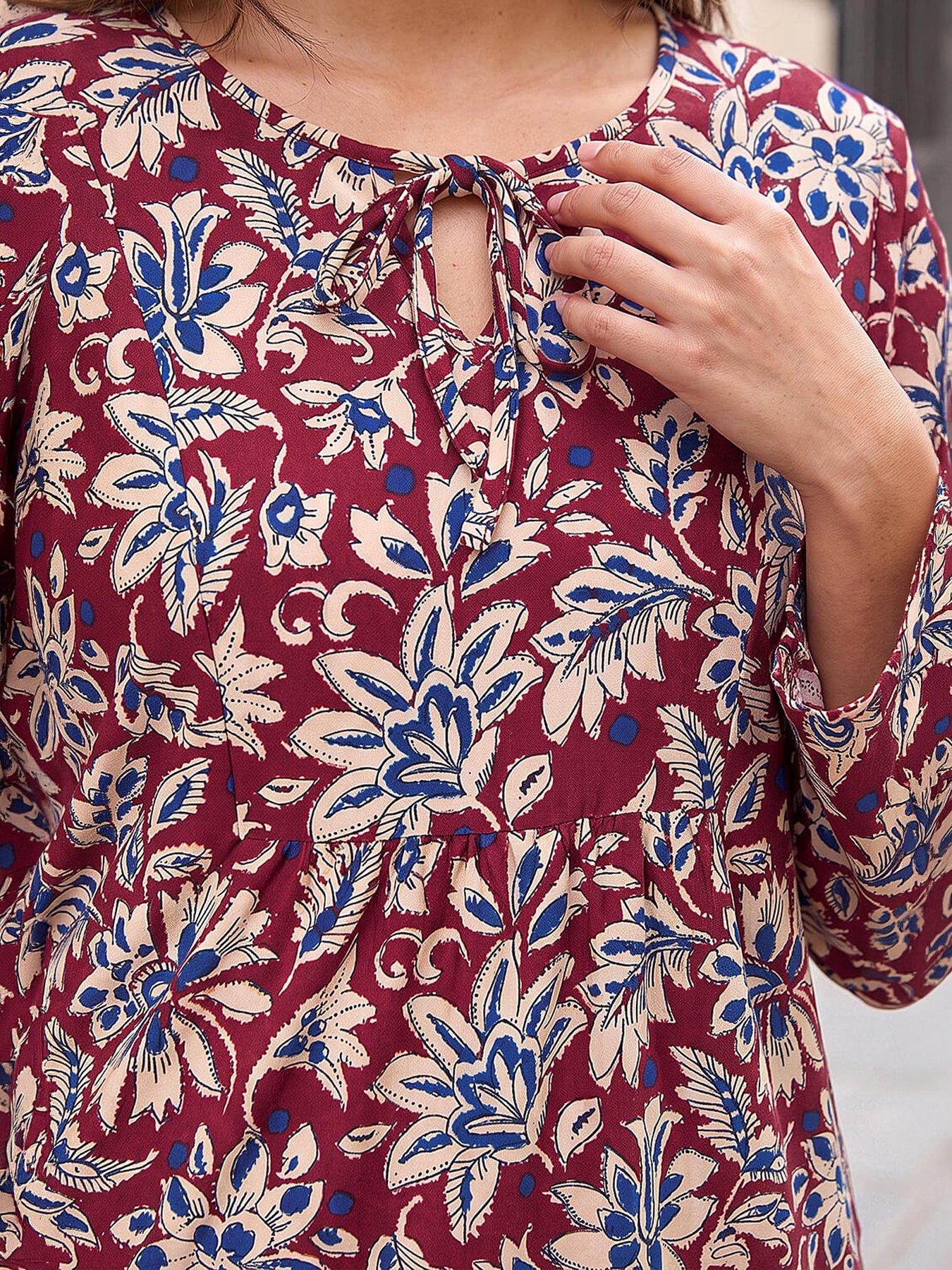 Image 2 of 4 of Roman Floral Soft Touch Top