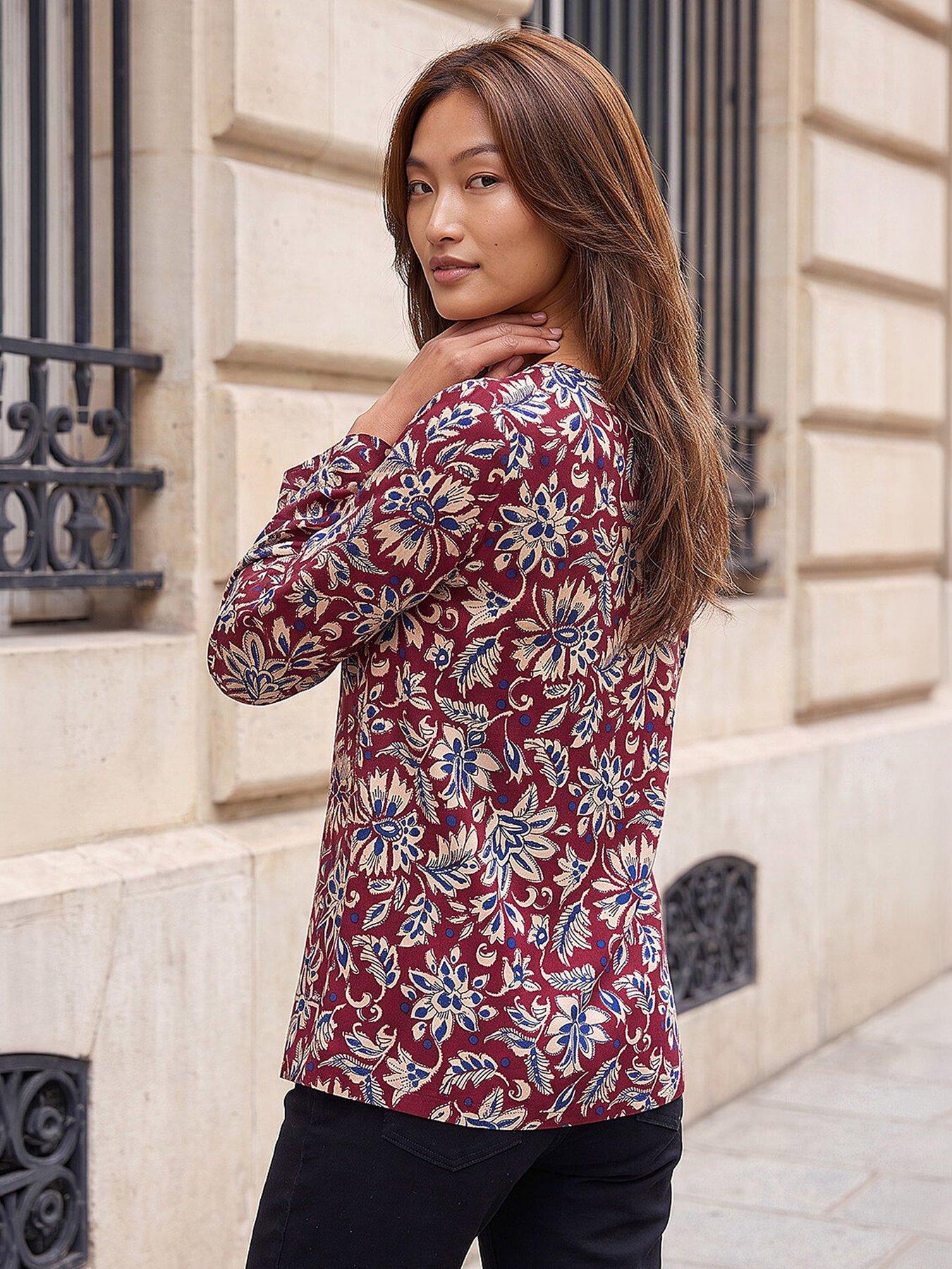 Image 3 of 4 of Roman Floral Soft Touch Top