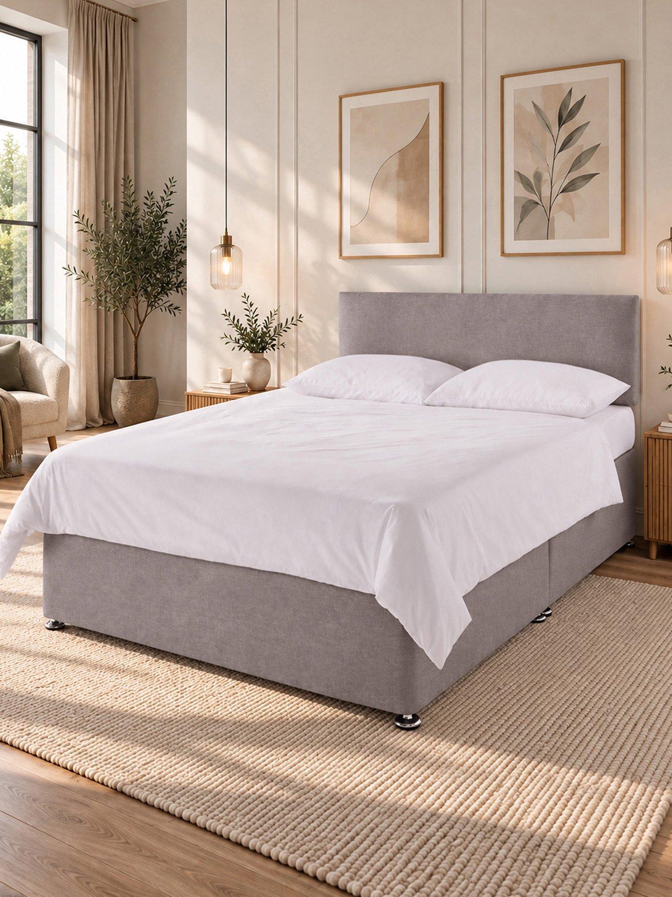 Image 1 of 4 of Aspire Essentials Bed Base &amp; Headboard Set with Storage&nbsp;Options