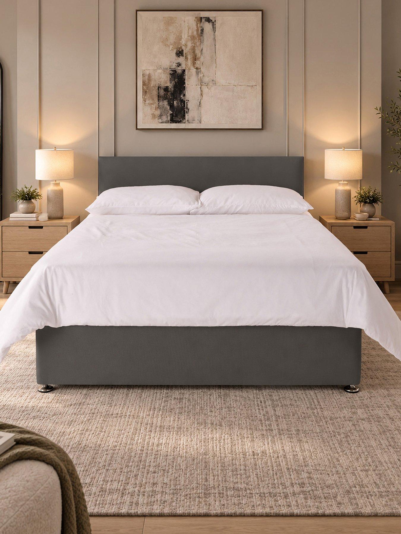Image 2 of 4 of Aspire Essentials Bed Base &amp; Headboard Set with Storage&nbsp;Options