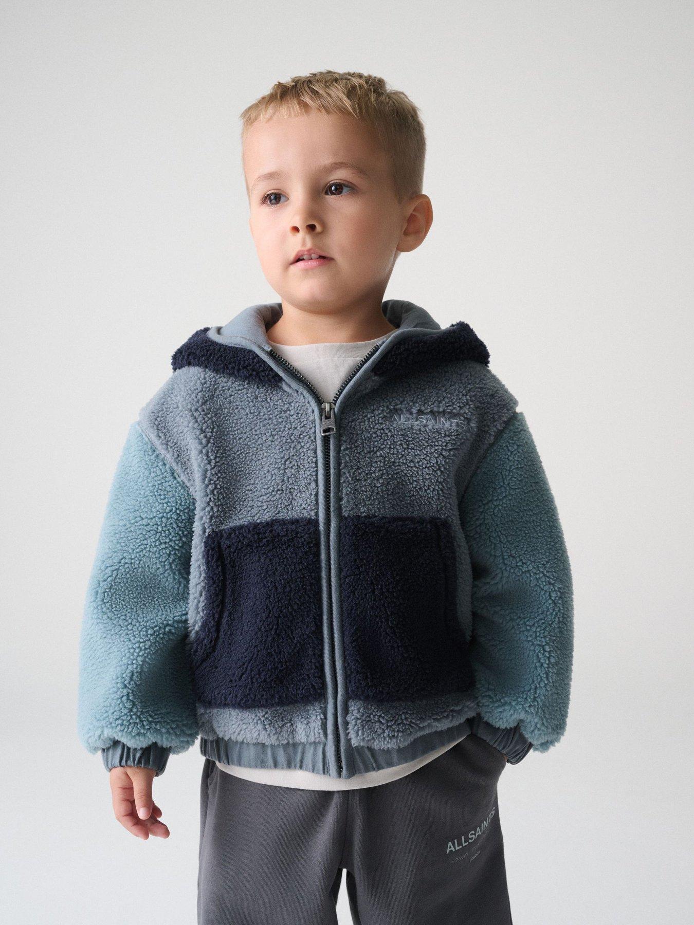 Image 1 of 3 of smALLSAINTS Boys Colour Block Borg Fleece Jacket - Blue