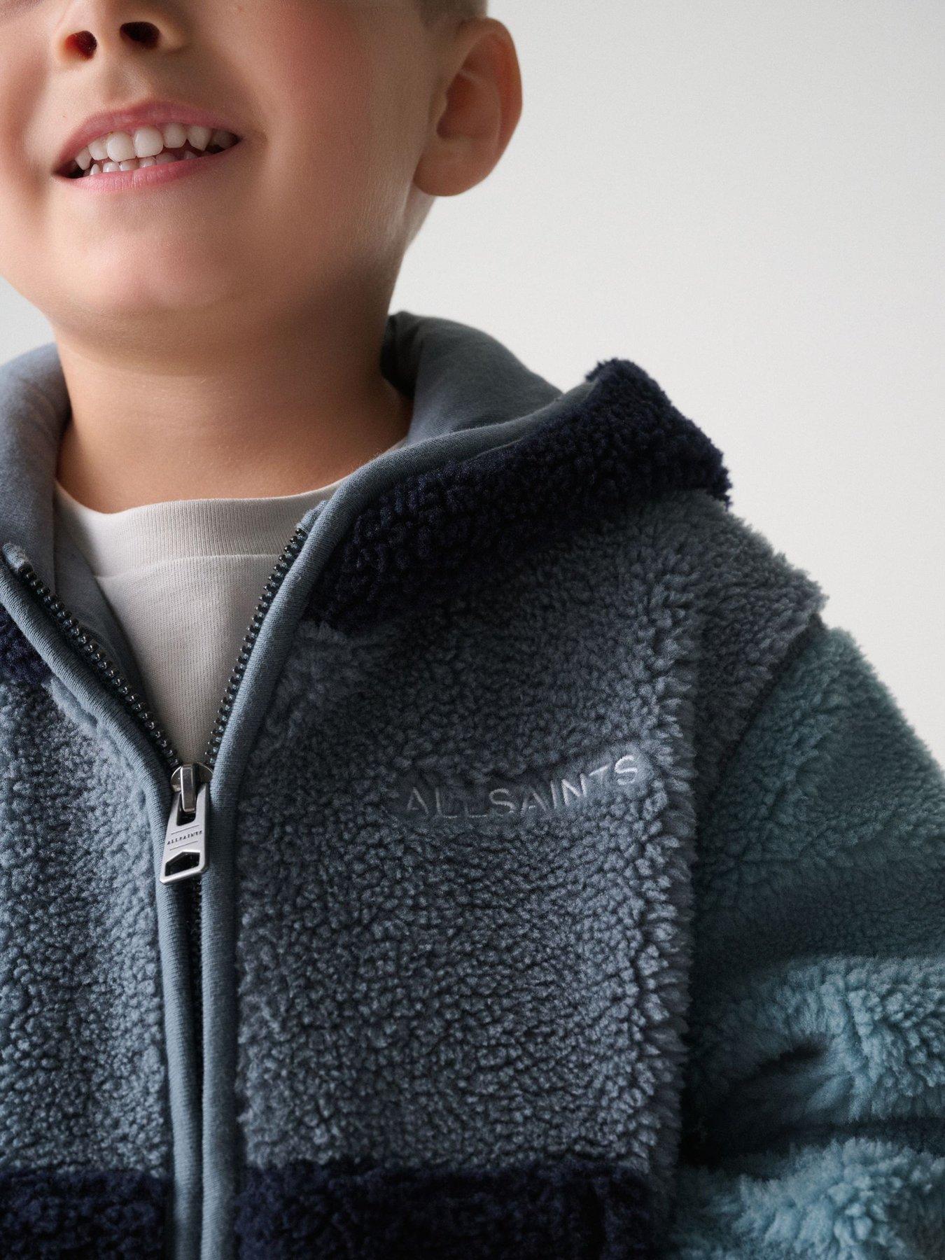 Image 3 of 3 of smALLSAINTS Boys Colour Block Borg Fleece Jacket - Blue