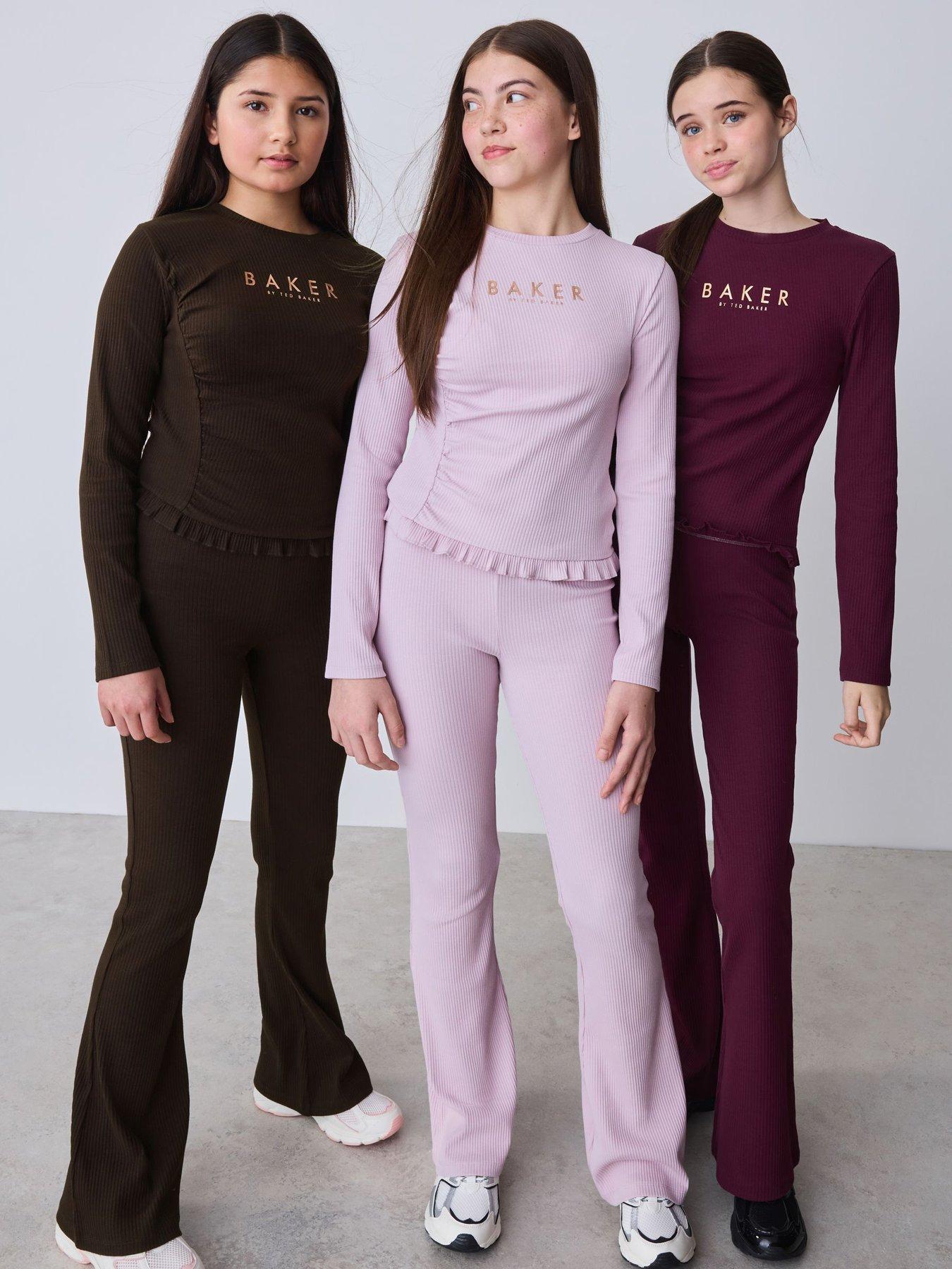 Ted Baker Girls 3 Pack Ribbed Flares Leggings - Multi