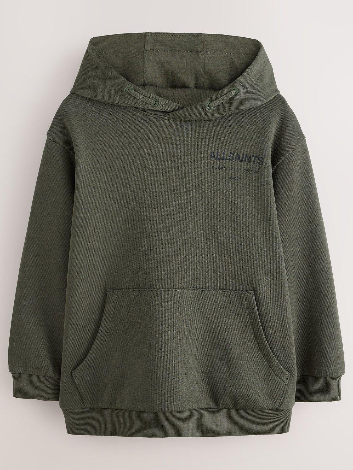 Image 2 of 7 of smALLSAINTS Boys Oversized Underground Pullover Hoodie - Dark Green