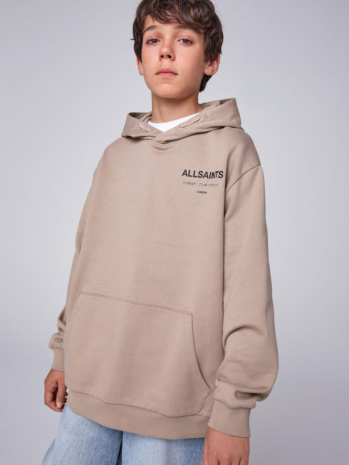 Image 1 of 7 of smALLSAINTS smALLSAINTS Boys Oversized Logo Print Hoodie - Light Brown
