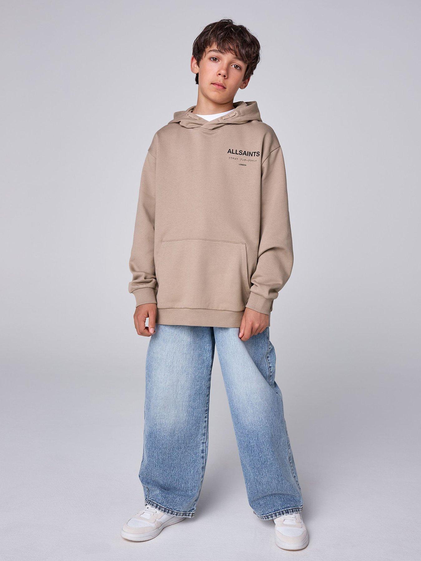 Image 2 of 7 of smALLSAINTS smALLSAINTS Boys Oversized Logo Print Hoodie - Light Brown