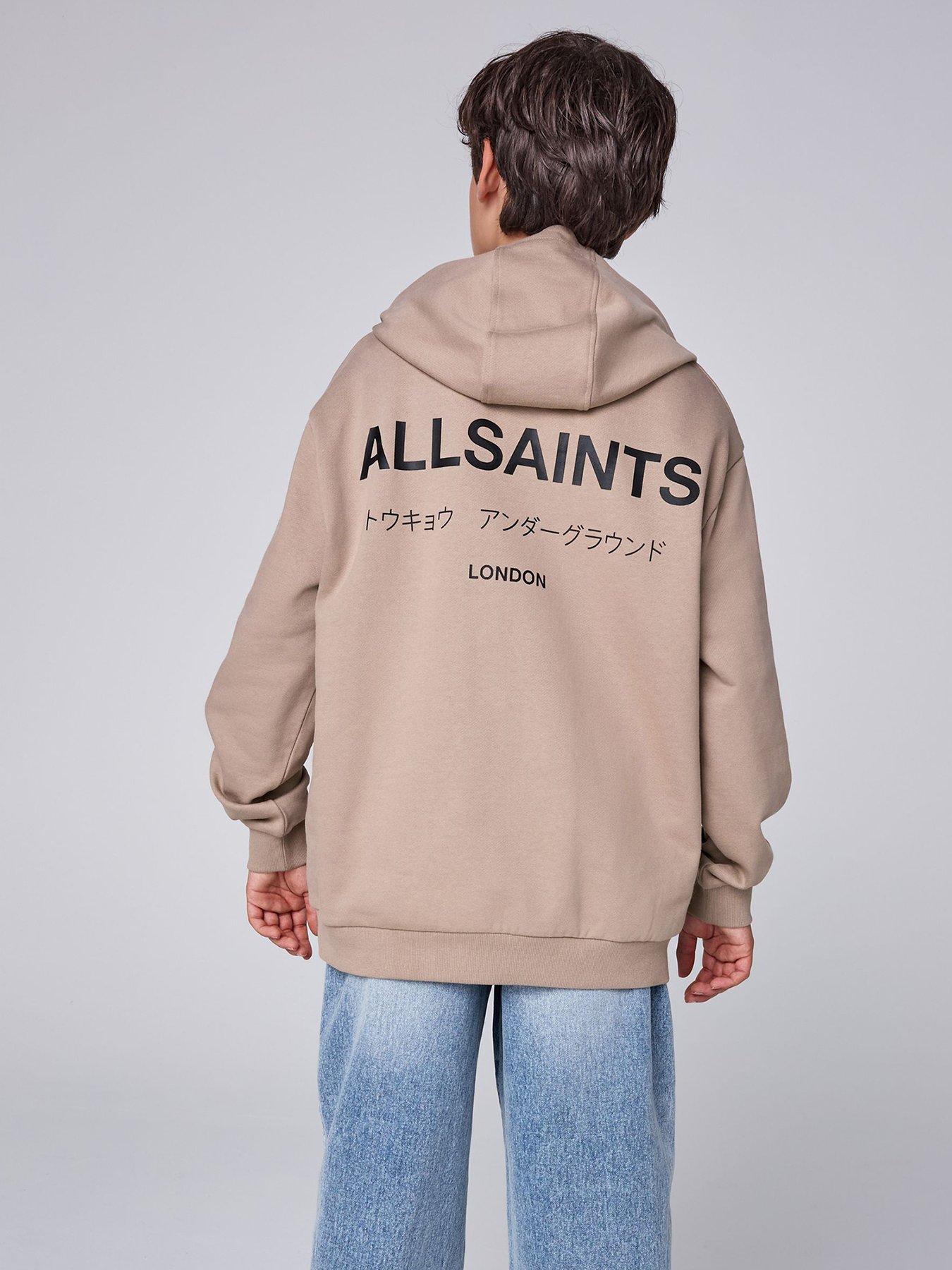 Image 3 of 7 of smALLSAINTS smALLSAINTS Boys Oversized Logo Print Hoodie - Light Brown